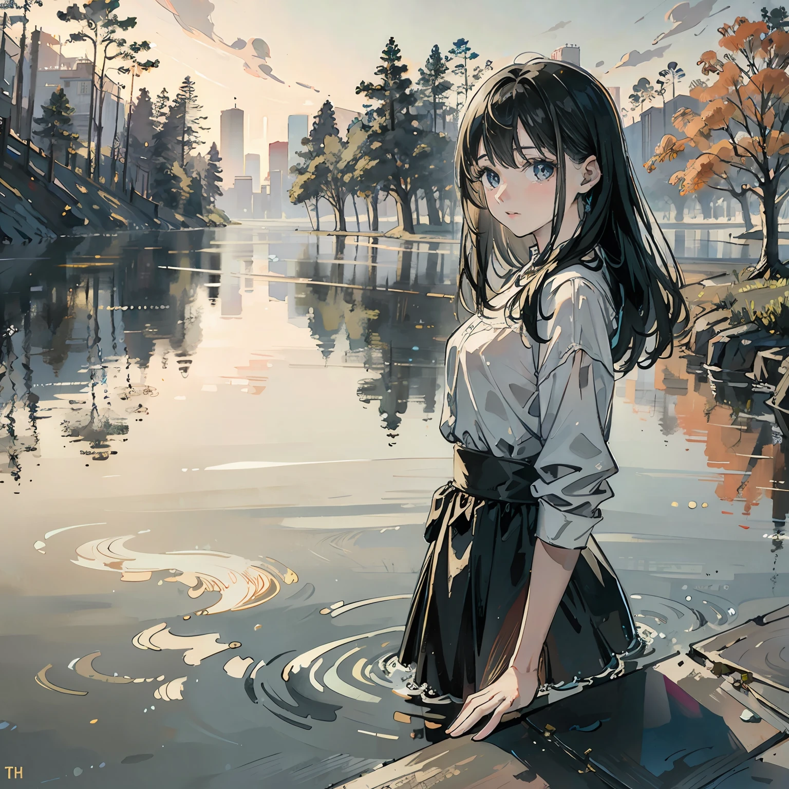 (masterpiece, best quality, beautiful art:1.4) of 1girl drowning in the flood, city background, drowning, digital art, (vibrant colors:1.2), trending on artstation, 4k, high detail, high-resolution, professional painting, ultra-detail, hdr, 4k uhd, 8k, unreal engine 5, cinematic, neon highlights, volumetric lighting, realistic shadows, reflections, unreal engine 5, cinematic wallpaper, 8k, romantic