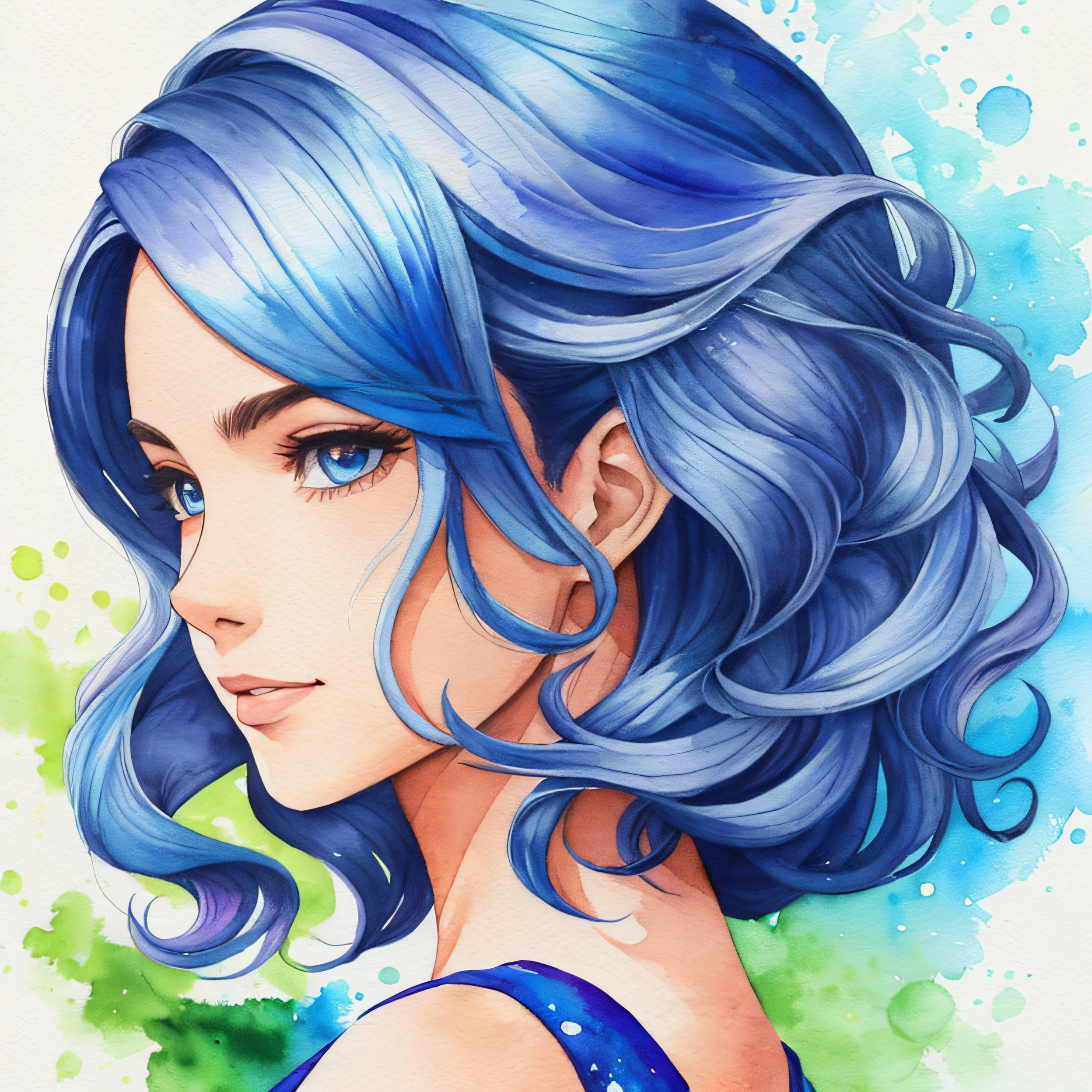 (obra-prima), (melhor qualidade: 1.1), (ultra-detalhado), best illustration, detalhe fino, (desenhos de aquarela: 1.4), (hand-painted: 1.2), (cabelo escova de aquarela), . --auto