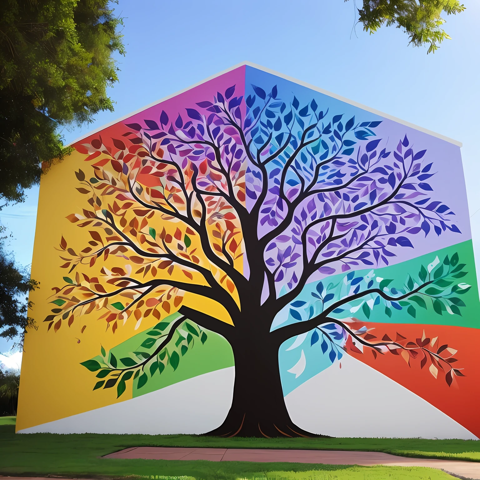 A stylized tree, with deep roots, represent strength and connection to the Earth.
Each leaf of the tree is filled with the colors of the rainbow, simbolizando a riqueza de identidades, cultures and sexual orientations that make up our community.
A frase "Diversity is our strength" writing just below the tree, em uma fonte caligrafada ou moderna, reinforces the message that unity and mutual respect are key to building a more welcoming and inclusive world. --auto