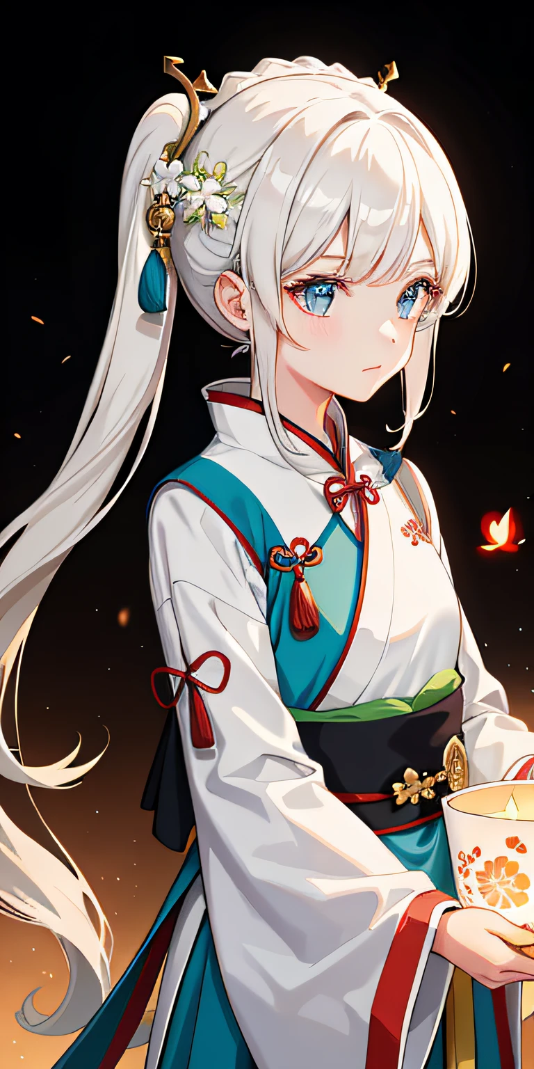 1girl, (hanfu), glowing, sidelighting, wallpaper,