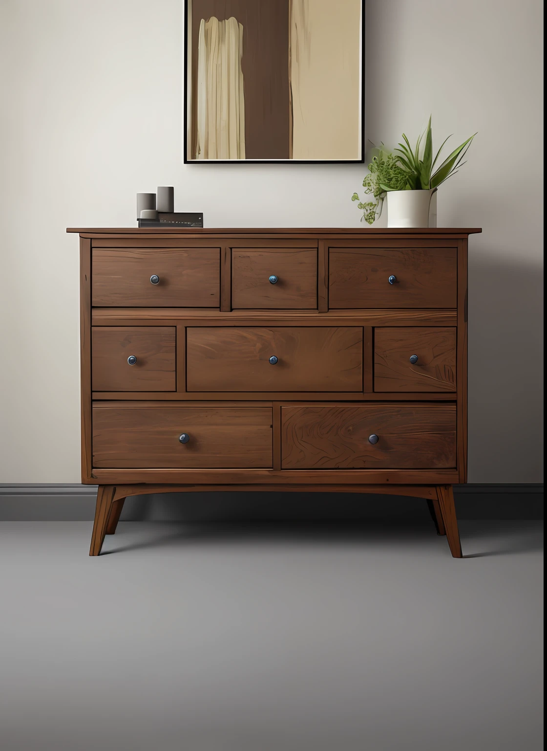 Wooden chest of drawers,Round metal buttons on drawers,carpet on the floor,There are decorations on the drawers,There are paintings on the walls,large french window,Classic furniture,Medieval modern style,French provincial furniture,italian masterpiece,Bohoai room,tmasterpiece,photographrealistic,best qualtiy,gentlesoftlighting,Neutral tones,wooden floor,White carpet,White walls,Frey rendering,Realistis,Great lighting, natural lightting, Biophilic, Neural architecture, Blank ceiling, Award-winning environment, high high quality, finedetail, Extremely realistic, unreal-engine, vray, Light calculation by folding, extremely detaile, hyper realisitc, Realistic Frey