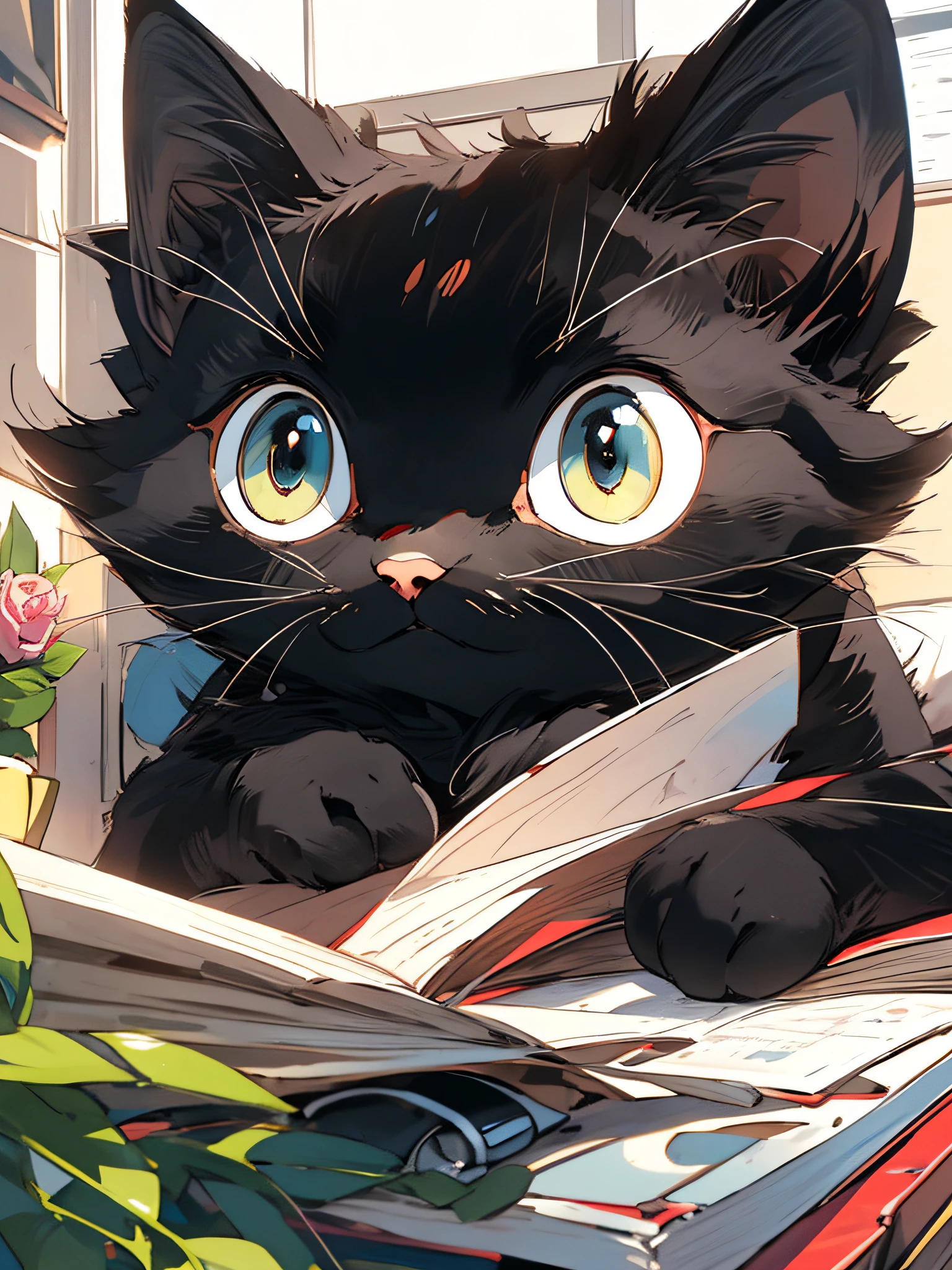 MG mao,Sophisticated visuals,k hd,tmasterpiece,eine Katze,closeup of face,very large eyes,adolable,Extremely cute,