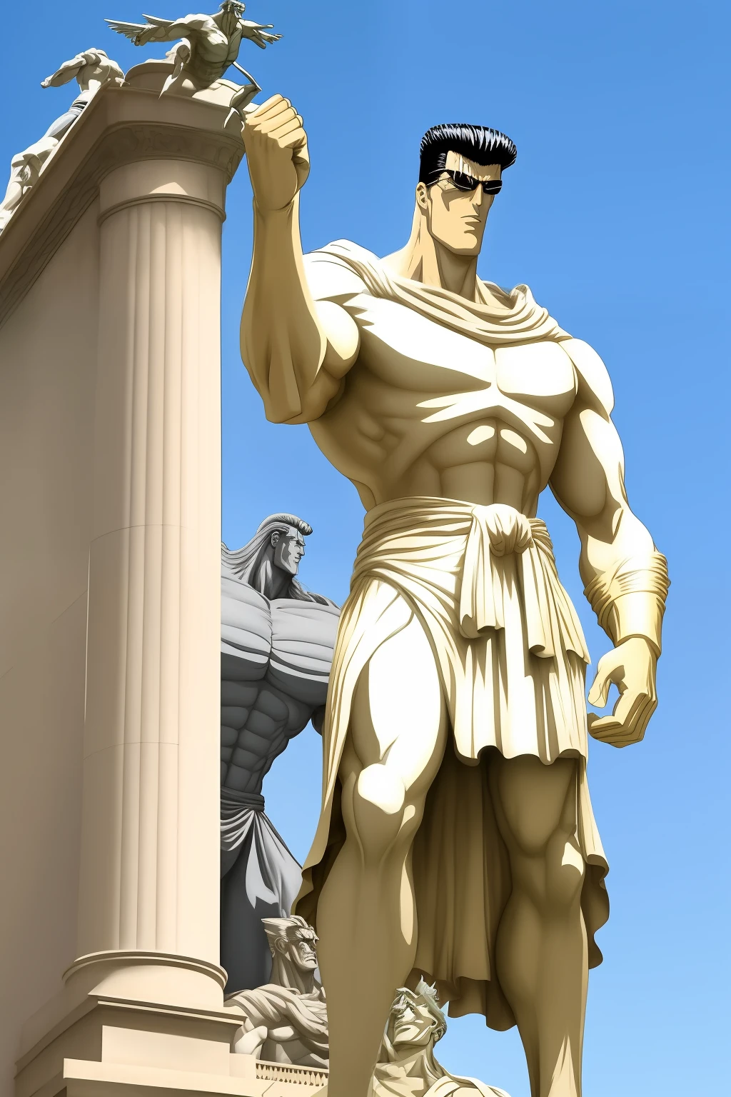 estilo estatua grega de marmore, sem roupa,toguro cinza