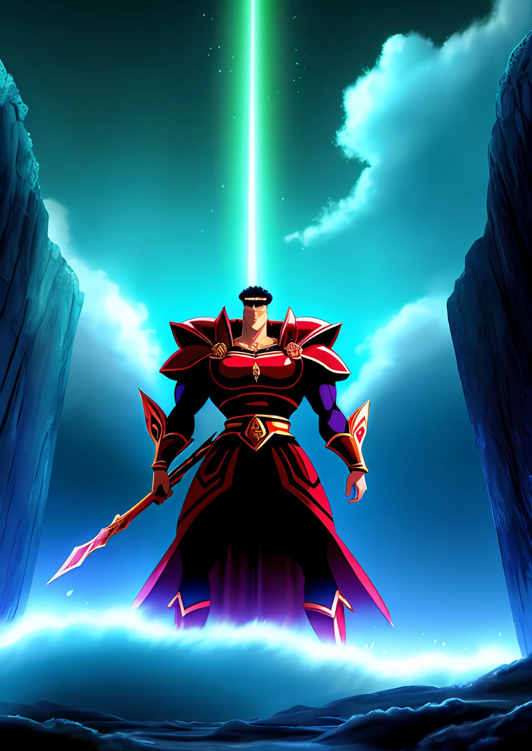anime, Estilo anime, obra prima, obra prima do anime, Toguro,forte, musculoso, Grande, Um diabo da DC, epics, (realista:1.2), desbotado:0.2, cores neutras:0.2, (arte conceitual), ((((HDR)))), ((((cores silenciadas)))), Intricate meals, art-station, hiperdetalhado, Filmagem de filmes, luzes quentes, dramatic light, detalhes intrincados, vinheta, fundo complexo, [((Casaco, colete vermelho))], geometric tie, luvas de couro, slate grey atmosphere, (olhando para o espectador), (sorrir|smug), contrapposto, light volumetric, Dramatic, good proportions, boa anatomia, Concedido, obra-prima, obra-prima,