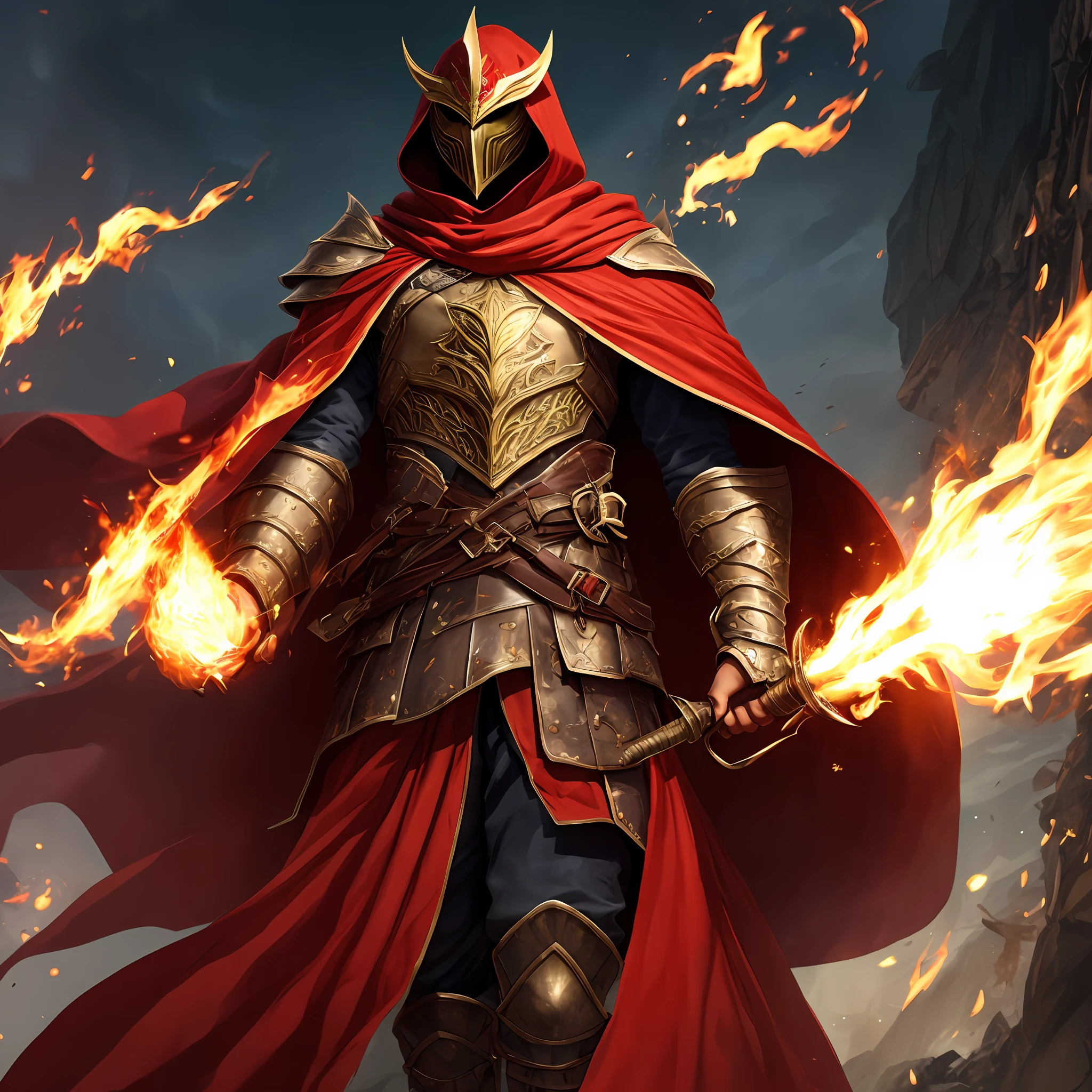 Leader of the Evil Party、Armour、mask、red cloak --auto
