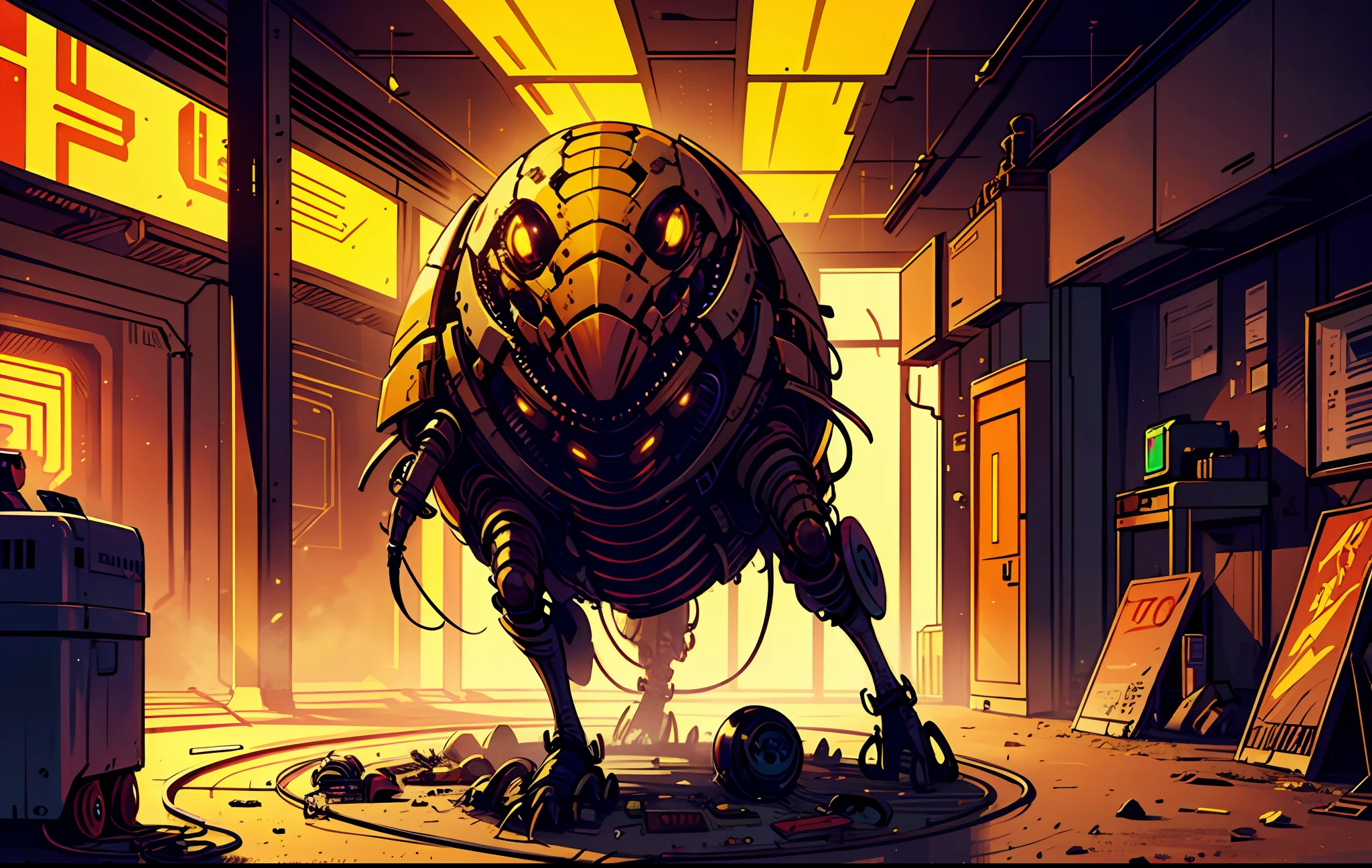 The optimized Prompt would be: "Un cangrejo antropomorfo gorepunk en una sala de operaciones ". --auto