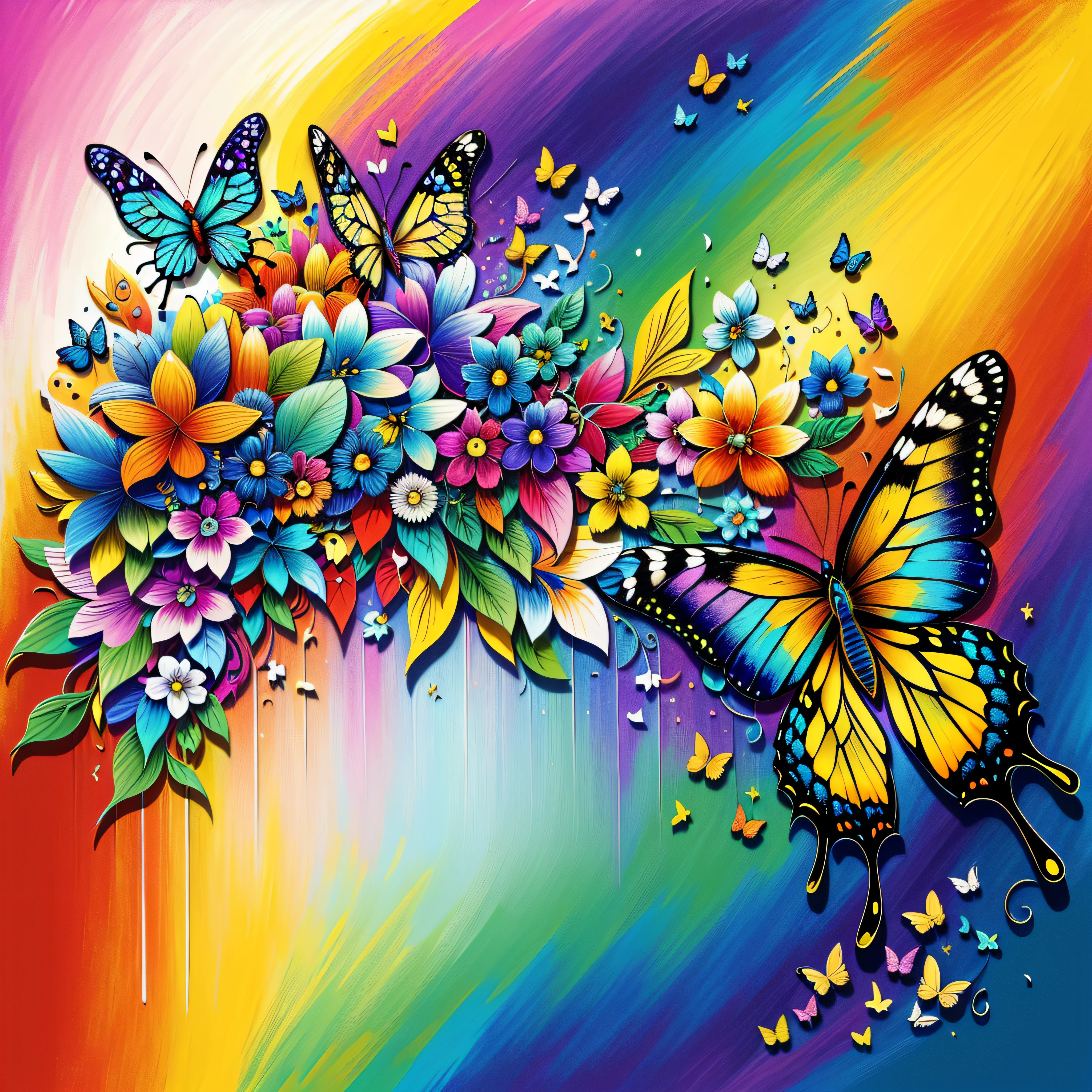 (masterpiece:1.2, best quality:1.2, ultra-detailed:1.2), (vivid colors, artistic style), butterfly, abstract background