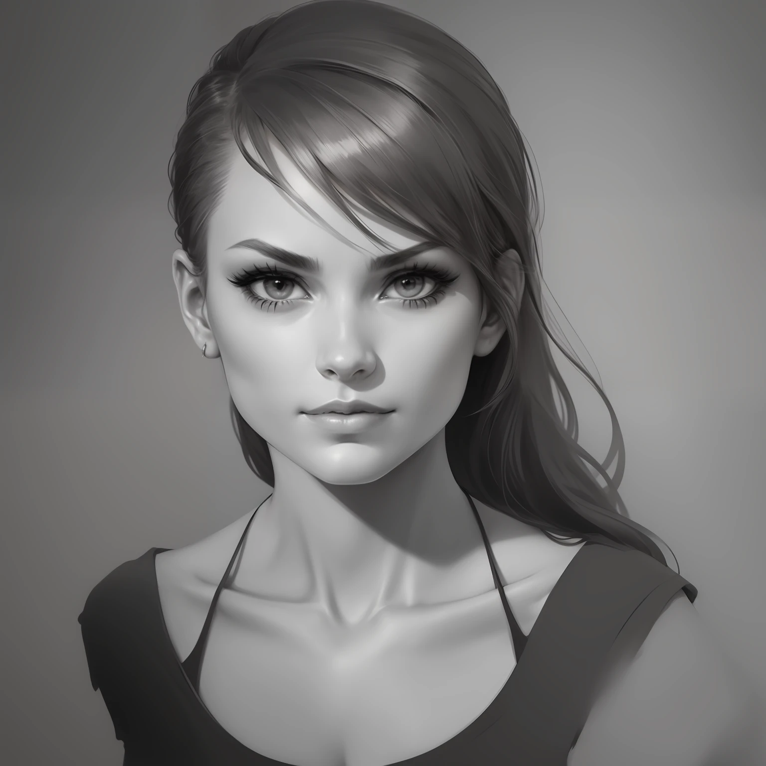 stunning sketch portrait by Michelangelo, charcoal drawing, face only, an absolutely gorgeous woman, side view, ultra-detailed, hint of a smile, no coloring, no color--quality 2 --s 750 --v 5. 2