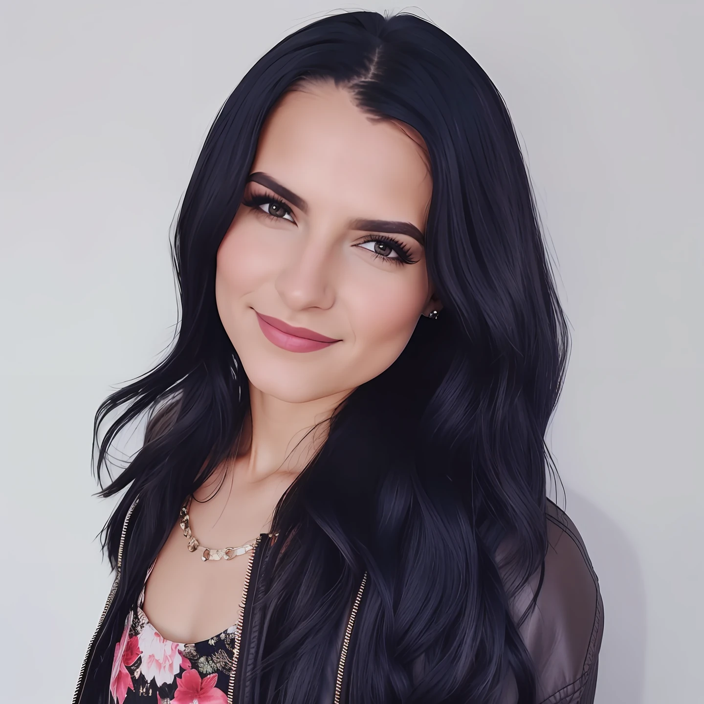 um close up de uma mulher com longos cabelos pretos usando uma jaqueta preta, Directed by: Nandor Soldier, foto de perfil headshot, by Amelia Peláez, Alexandra Waliszewska, Alanis Guillen, Valentina Embaralhamento, Astri Lohne, female with long black hair, Malika Favre, Madalena Radziej