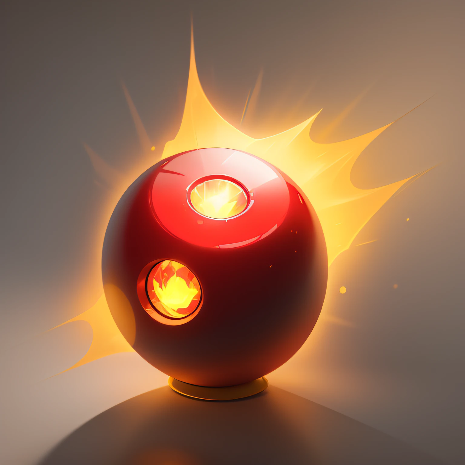 make a red magic stone, with a yellow aura, in a simple drawing format without much detail with anime strokes and a white background --auto