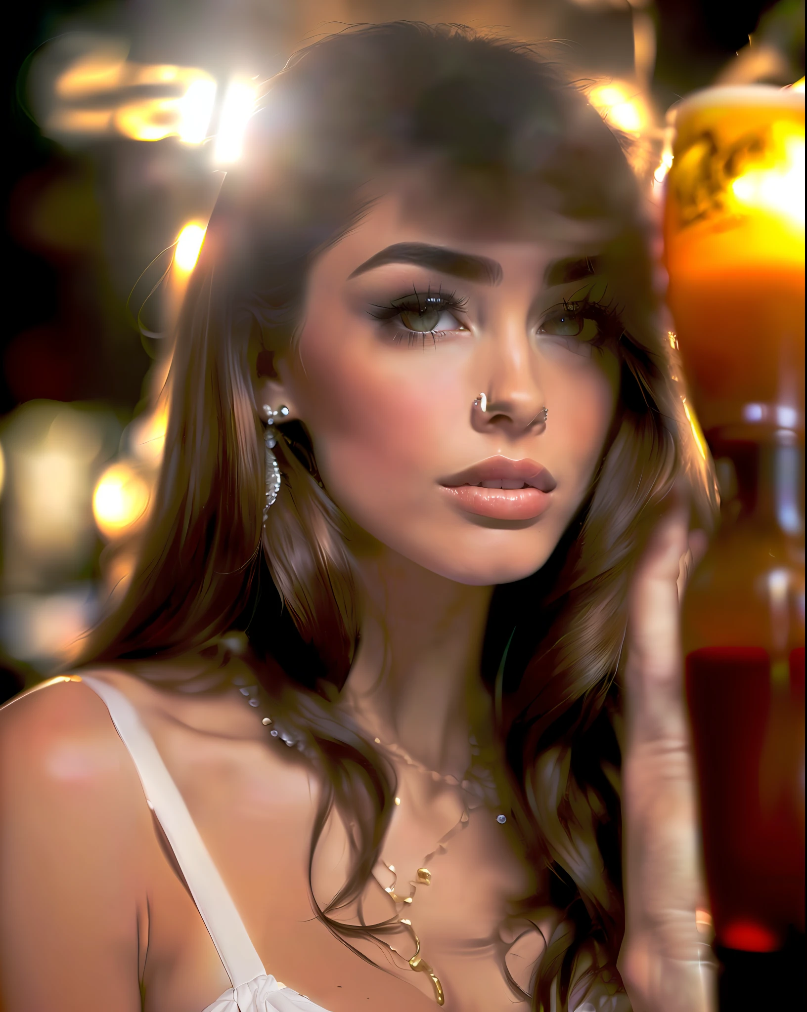 um close up de uma mulher com cabelos longos usando um vestido preto, cerveja madison, Cerveja Soft Devil Queen Madison, :: cerveja madison, Madison Beer Girl Retrato, adriana lima, taken in the early 2020s, olivia culpo, sexy gaze, Sensual expression, lindo rosto latino, sorriso sensual, Modelo deslumbrante, ela tem cerca de 27 anos de idade