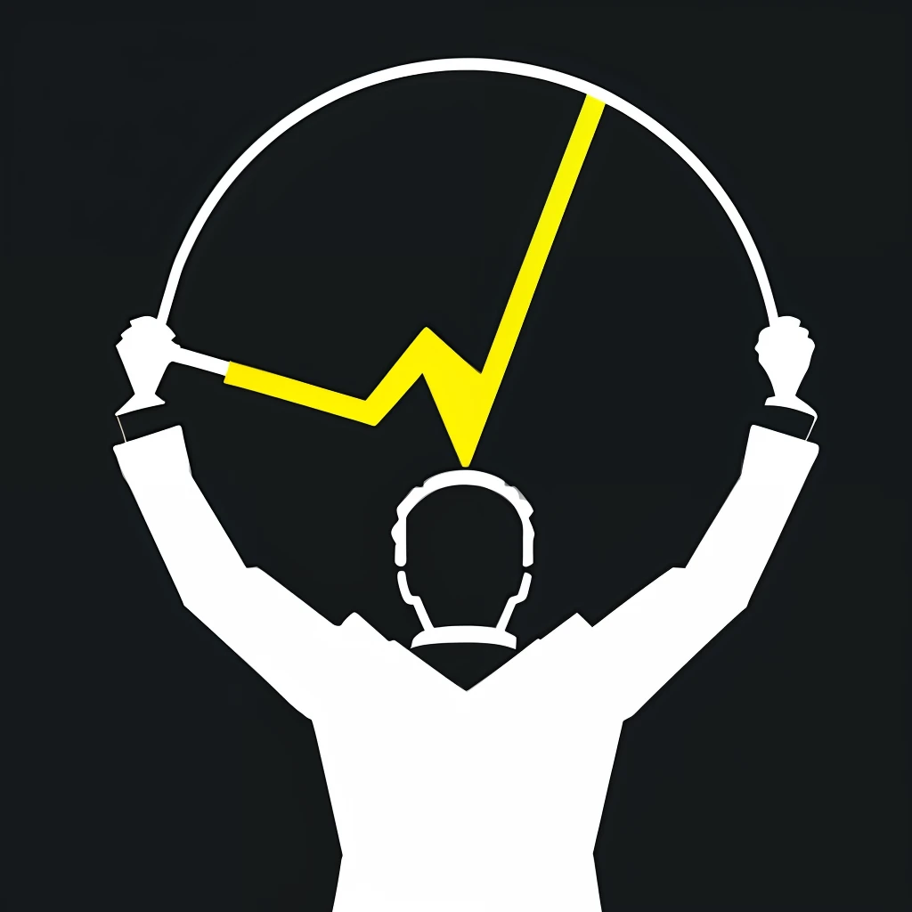 logo of a candlestick chart in the shape of a man