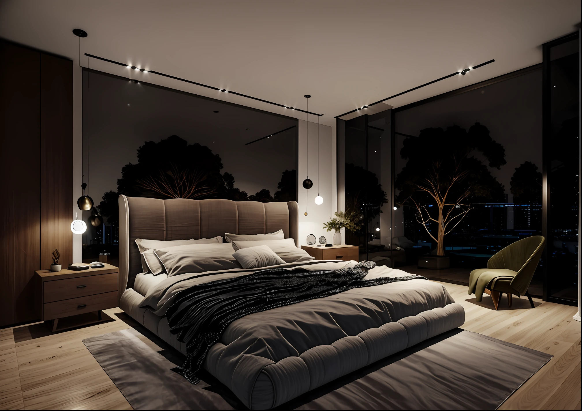 ((masterpiece), best quality, ultra realistic, super detailed, [(raw photo, 8k, ultra high res:1.1)], [nightlight:1.2 DAYLIGHT], good contrast, [(32k:0.6, ultra realistic:0.8)], (bedroom:1.1))