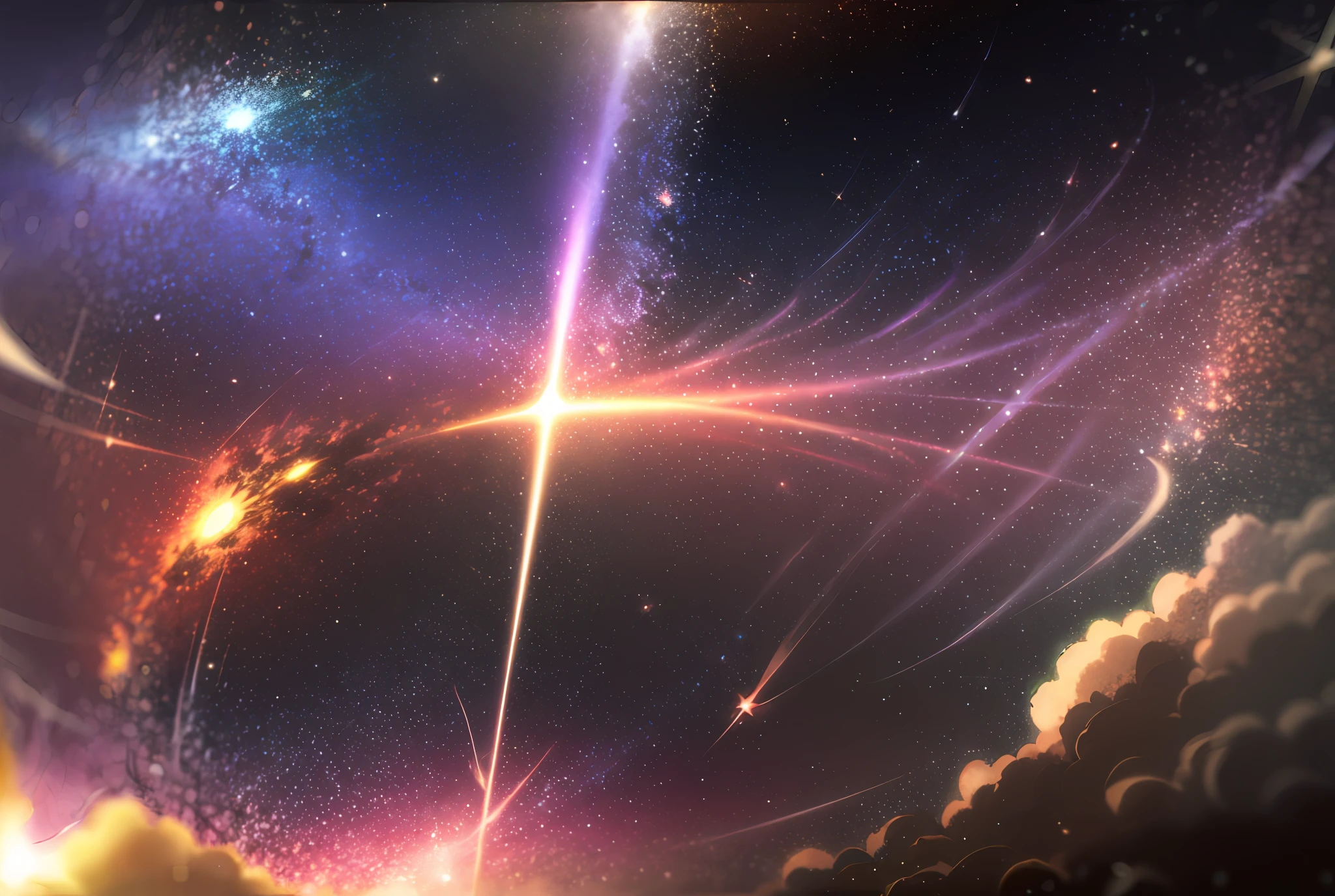 Cosmic orizont of a celestial landscape of a large green calk, Galaxy, supernova, star, stars, Cosmic, heavenly