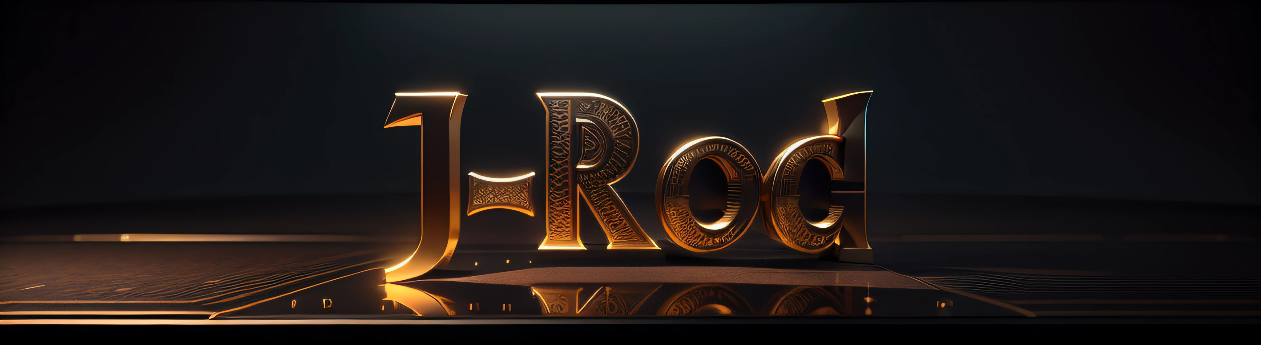 Luxury logo with the title J-Rod, 3d render, 8k, NVIDIA, ray-traced, bokeh, flare, luz e sombras realistas,