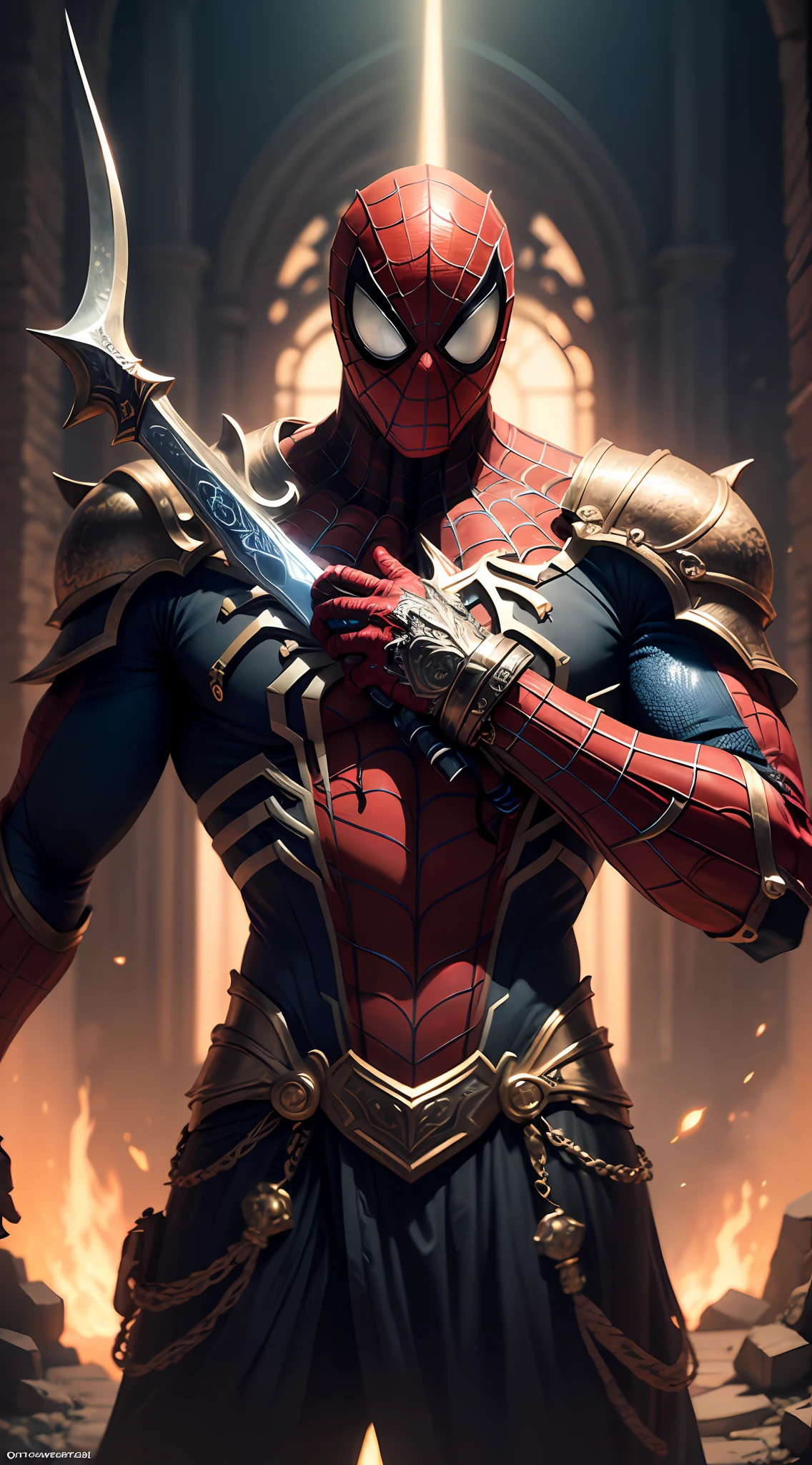 midjourny-v5 style "ANCIENT SPIDERMAN, (Best quality),(masterpiece),(ultra detailed),(high detailed),(extremely detailed),God holding a giant sword in his hands, high fantasy, cosmic, cosmic effects, big impact, 4k, dark souls, luxurious detailed character art, ultra realistic, 32k, ,luxurious cinematic colour quality, unique and mesmerizing armor, midjourny-v5 style "ANCIENT SPIDERMAN, (Best quality),(masterpiece),(ultra detailed),(high detailed),(extremely detailed),God holding a giant sword in his hands, high fantasy, cosmic, cosmic effects, big impact, 4k, dark souls, luxurious detailed character art, ultra realistic, 32k, ,luxurious cinematic colour quality, unique and mesmerizing armor, (Best quality),(masterpiece),(ultra detailed),(high detailed),(extremely detailed),God holding a giant chinaage in his hands, high fantasy, cosmic, cosmic effects, big impact, big eyes, 4k, dark souls, very detailed. --auto