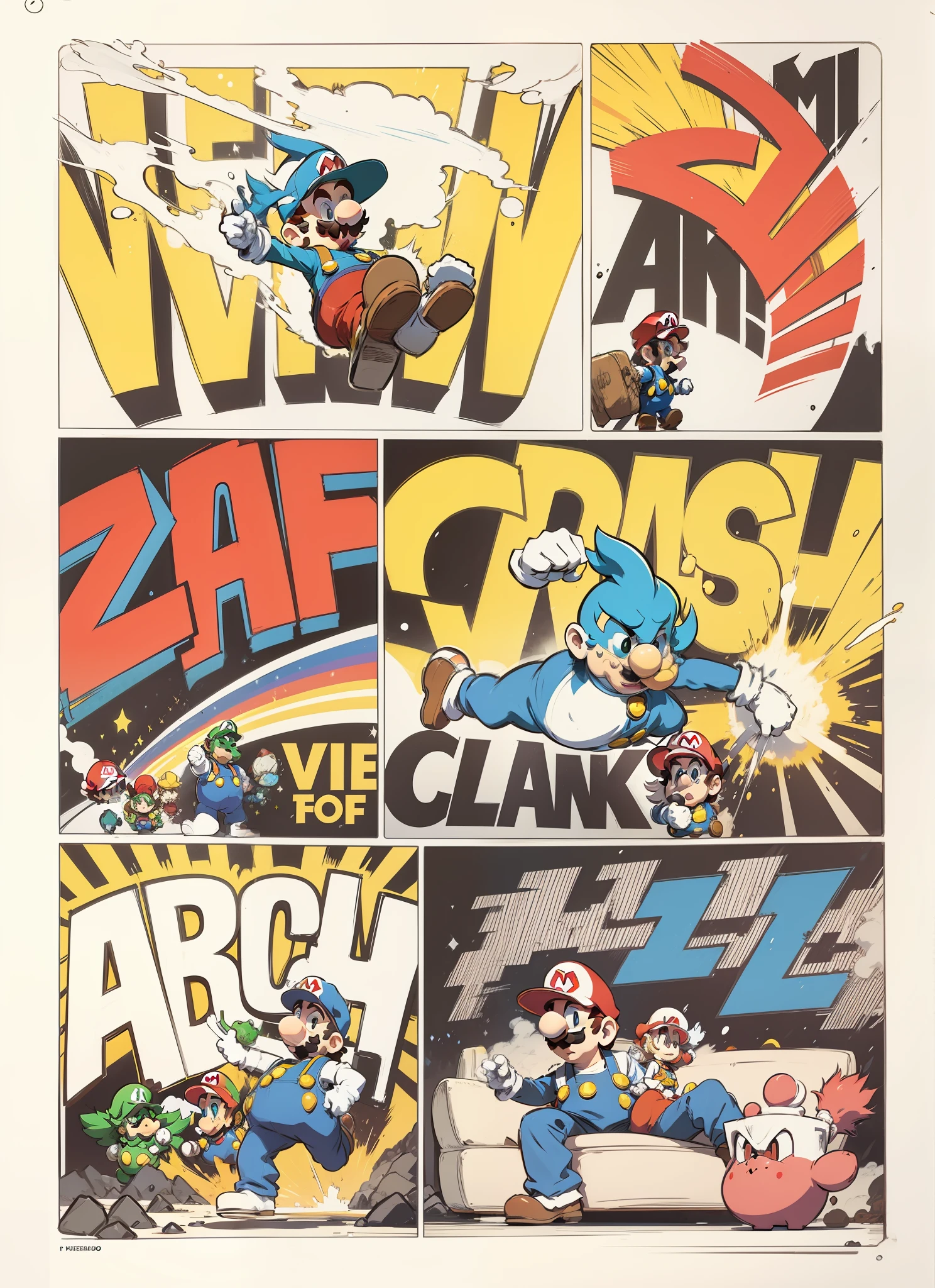Mario Bros ,cores vibrante, realce de cores, anime quadrinhos, Kenon 4K