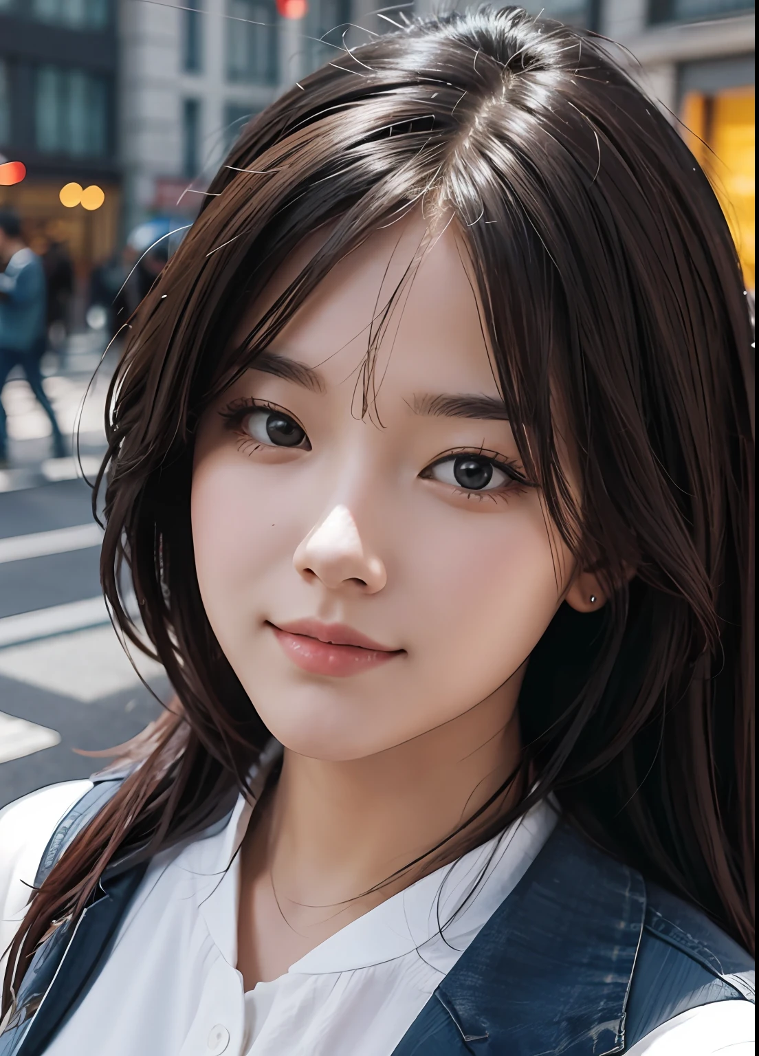 (best-quality:0.8),
(best-quality:0.8), perfect anime illustration, extreme closeup portrait of a pretty woman walking through the city
