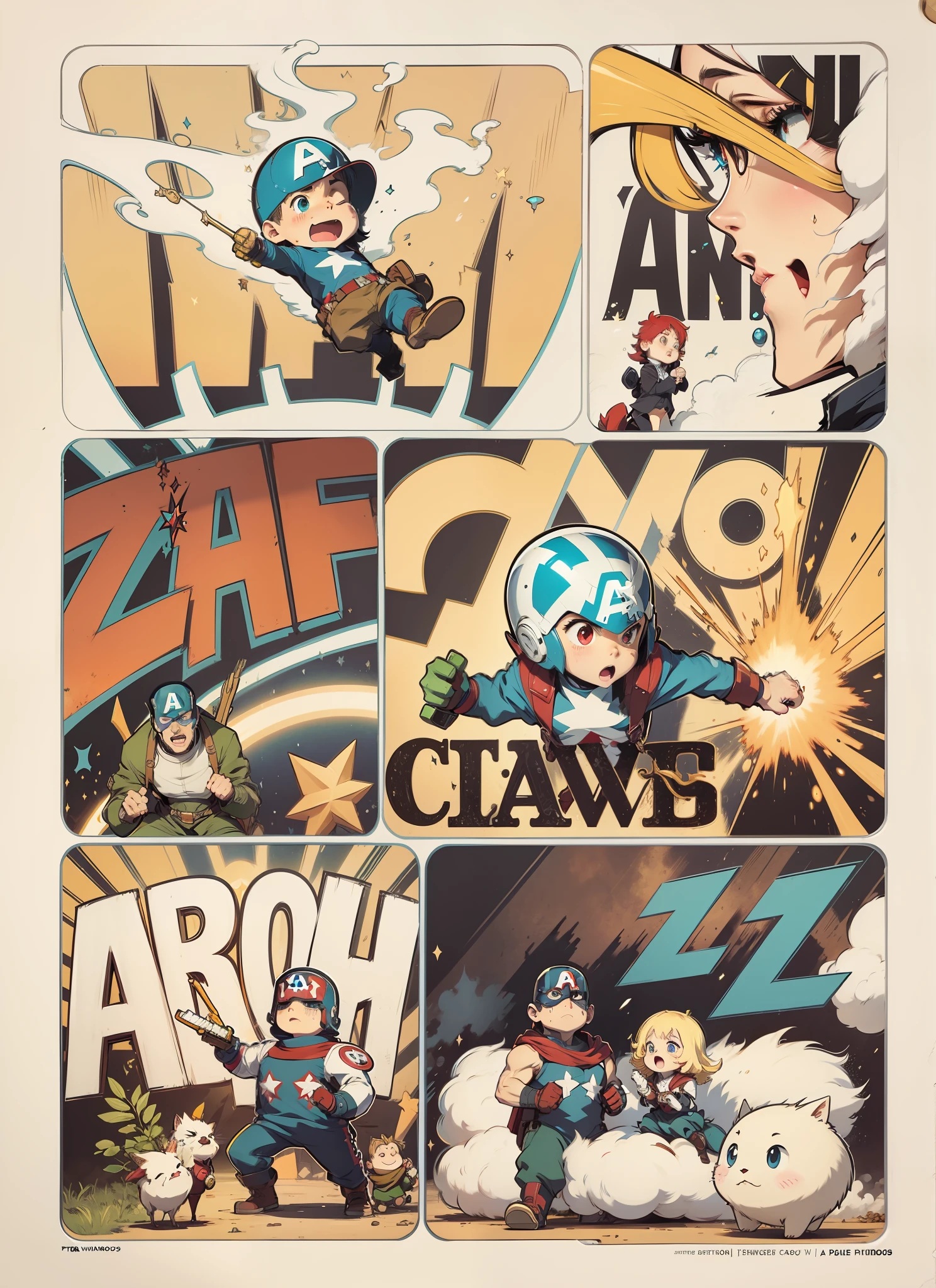 Captain America ,cores vibrante, realce de cores, anime quadrinhos, ultra detalhado,b2