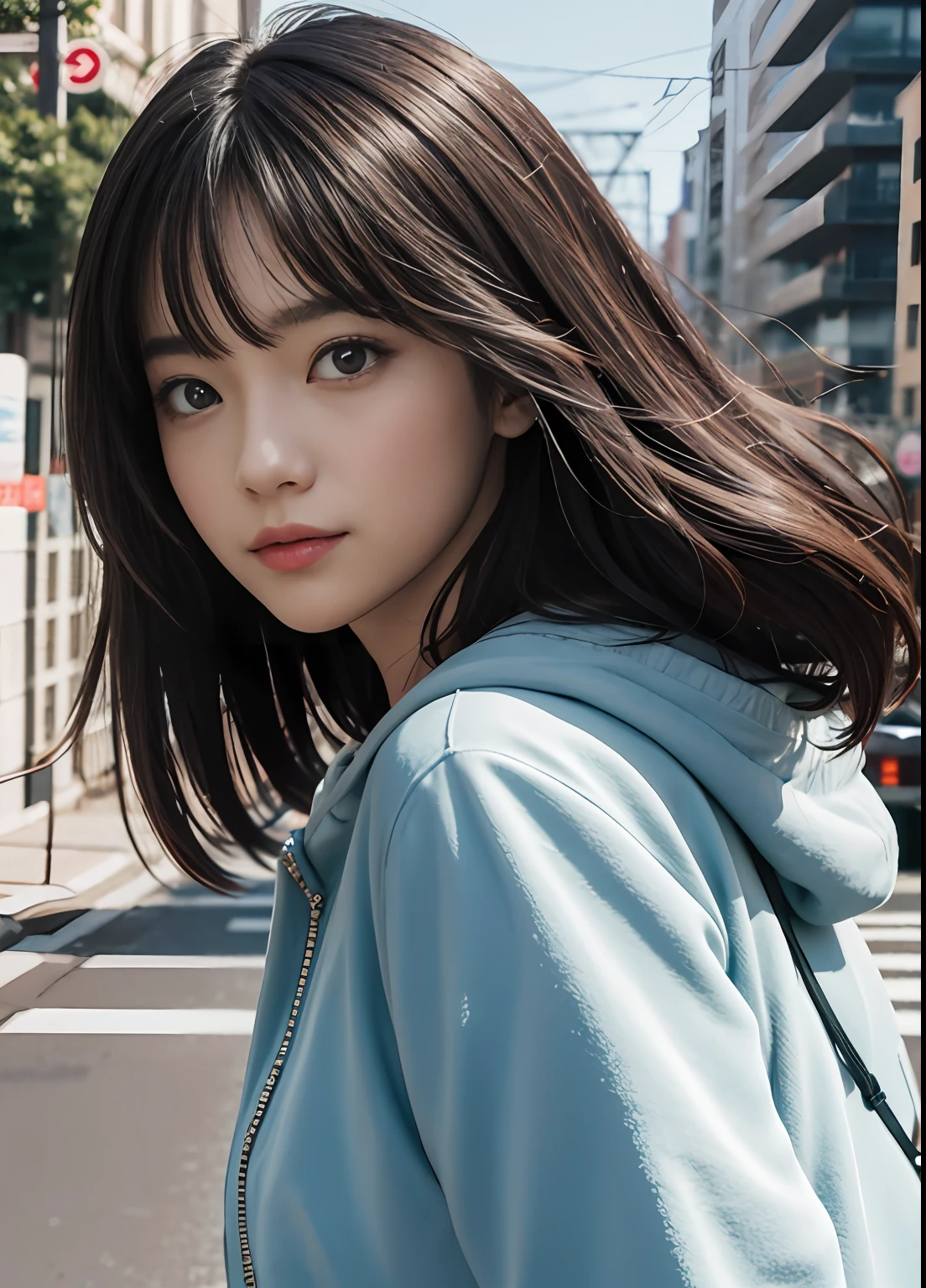 (best-quality:0.8),
(best-quality:0.8), perfect anime illustration, extreme closeup portrait of a pretty woman walking through the city