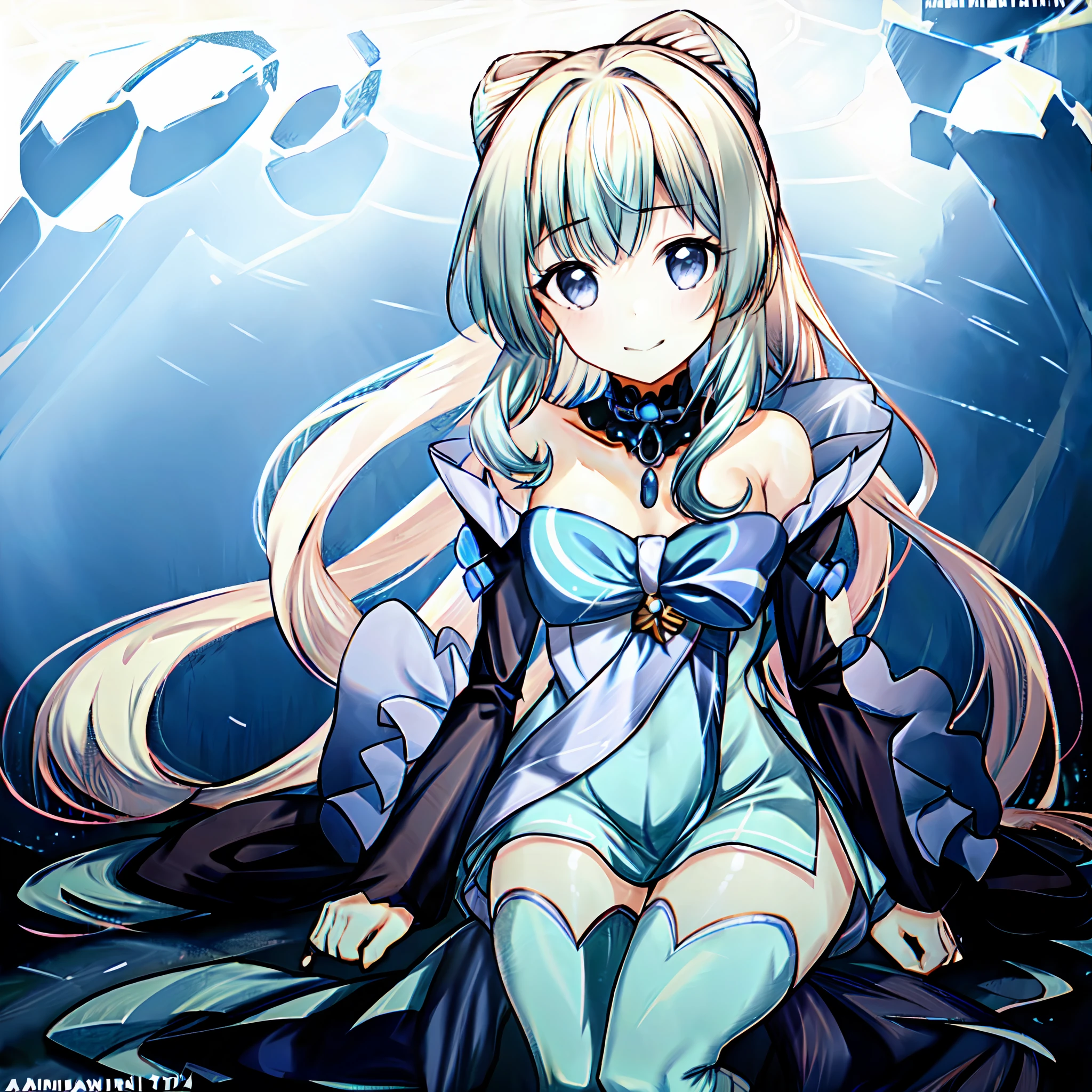 1girl, ((solo)), long hair, hatsune miku, dress, barefoot, kneeling, ((very long hair)), blue hair, blue eyes, ((green celtic closed dress with long sleeves)), twintails, aqua hair, nail polish, ((nervous smile)), ((perfect face)), ((perfect anatomy)), perfect legs, realistic shaded lighting poster by ilya kuvshinov, magali villeneuve, artgerm, jeremy lipkin and michael garmash, rob rey and kentaro miura, realistic, lineart, trending on artstation pixiv, ((2 hands and 2 eyes as picture by antonio manzanedo)), ((dynamic lighting)), ((dynamic pose))