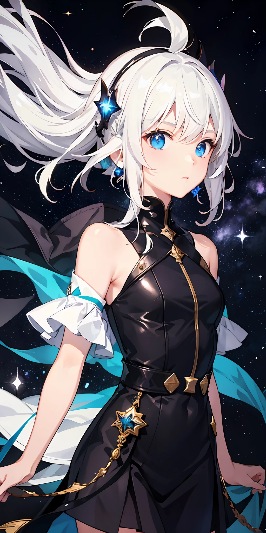 one girls、White hair、Galaxy、frontage