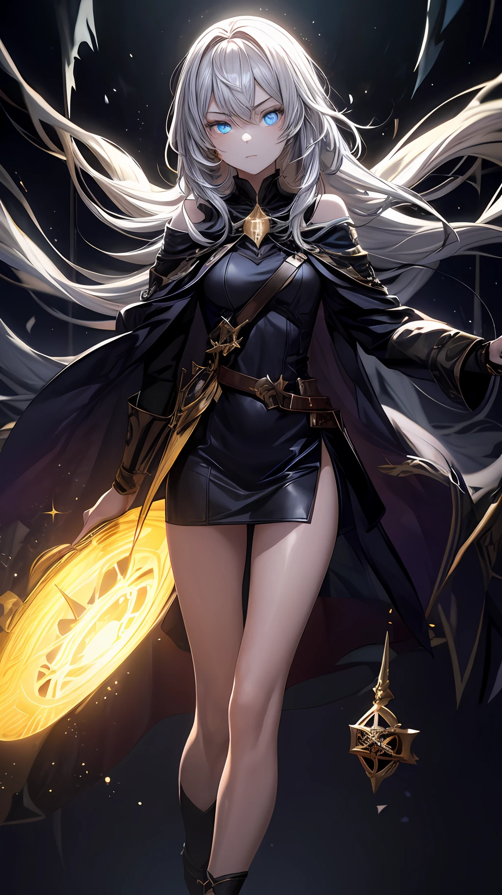 tmasterpiece,best qualtiy,1girl,potion,Dark moody light,with light glowing,with light glowing,mistic,mistic,magical,edge lit,eBlue eyes,upper legs