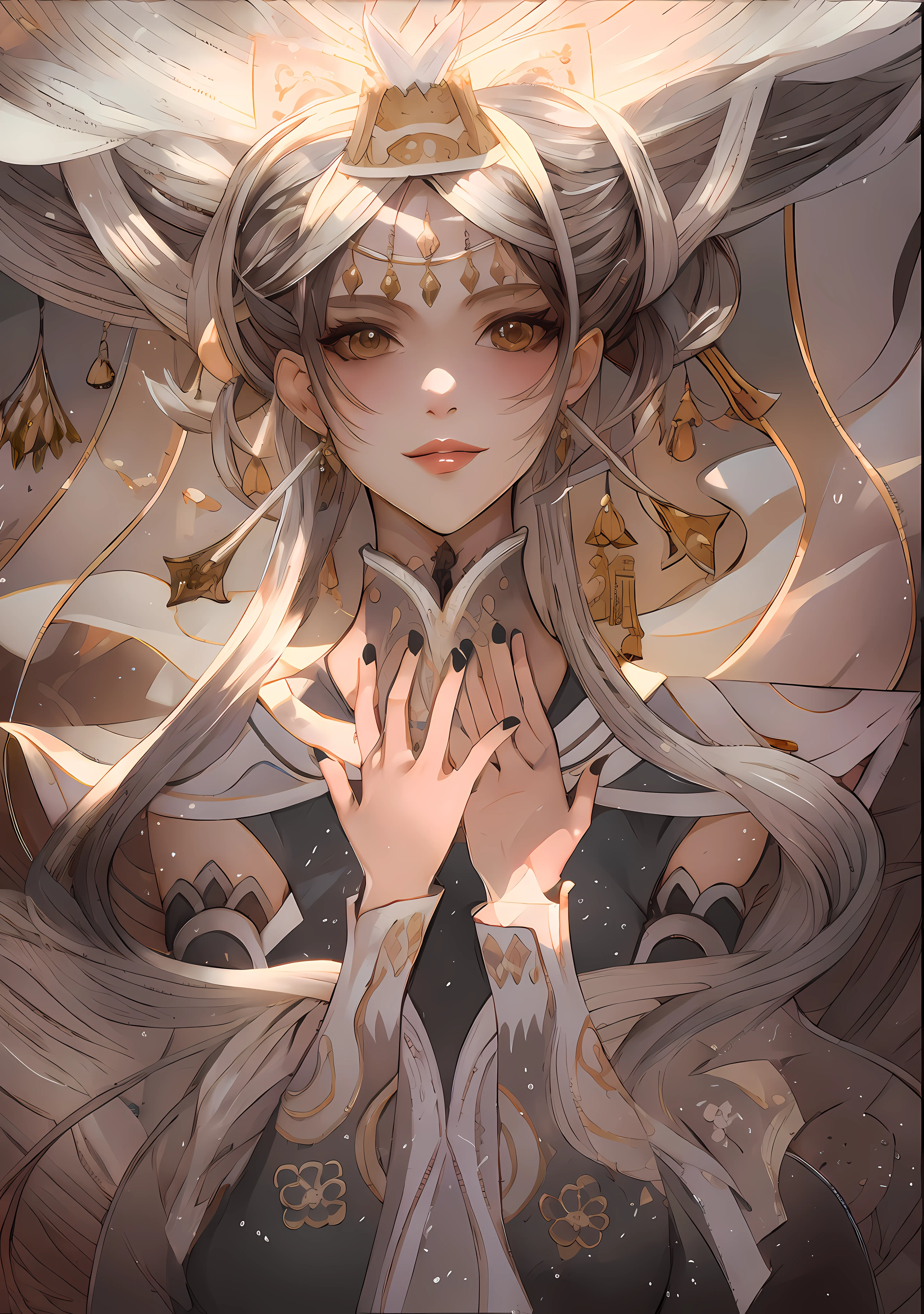 drawing of a woman with long hair and a crown on her head, ((a beautiful fantasy empress)), korean art nouveau anime, anime goddess, white haired deity, pencil and ink manga drawing, anime art nouveau, goddess. extremely high detail, a beautiful fantasy empress, intricate manga drawing, faded drawing, hyper detailed manga drawing, anime drawing, beautiful linedrawing of a woman with long hair and a crown on her head, ((a beautiful fantasy empress)), korean art nouveau anime, anime goddess, white haired deity, pencil and ink manga drawing, anime art nouveau, goddess. extremely high detail, a beautiful fantasy empress, intricate manga drawing, faded drawing, hyper detailed manga drawing, anime drawing, beautiful line art,, beautiful line art, detailed manga style, extremely fine ink lineart, black and white manga style, black and white line art, ink manga drawing, intense line art, pencil and ink manga drawing, intense black line art, in style of manga, exquisite line art, perfect lineart,exquisite line art, exquisite digital illustration, detailed digital drawing, black and white coloring, digital anime illustration, a beautiful artwork illustration, detailed matte fantasy portrait, beautiful line art, great digital art with details, goddess. extremely high detail, 4k detailed digital art, stunning digital illustration, digital fantasy illustration,((Best quality)), ((masterpiece)), (detailed:1.4), 3D, an image of a beautiful female,HDR (High Dynamic Range),Ray Tracing,NVIDIA RTX,Super-Resolution,Unreal 5,Subsurface scattering,PBR Texturing,Post-processing,Anisotropic Filtering,Depth-of-field,Maximum clarity and sharpness,Multi-layered textures,Albedo and Specular maps,Surface shading,Accurate simulation of light-material interaction,Perfect proportions,Octane Render, Two-tone lighting,Wide aperture,Low ISO,White balance,Rule of thirds,8K RAW art