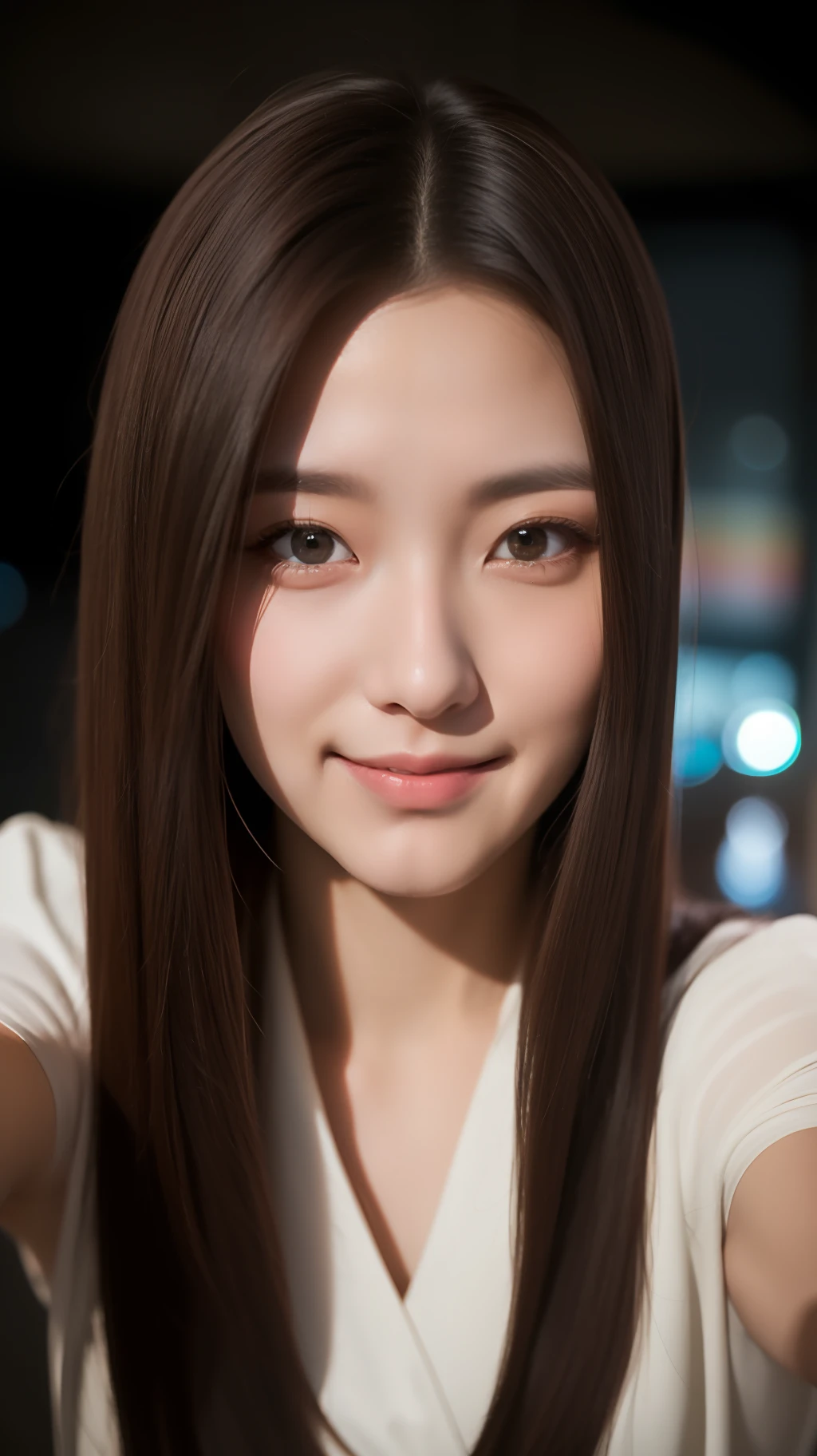 realistic photos of (1 cute Korean star) straight hair, thin makeup, medium breasts size, slightly smile, wearing Mario Bros. costume, selfie, at Mario Land, crowded in backdrop, backlighting, motion lines, UHD, highres, 16k