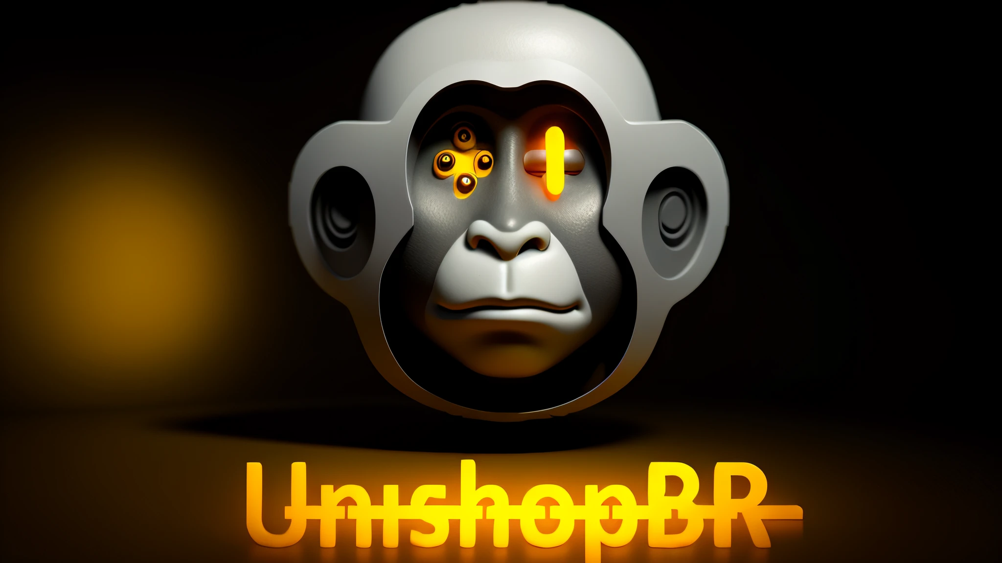 Nam Nap Close of Nama Monkey Head with Nam Yellow Face and Aznal, desborrar, na, FBX, PNG descompactado, 3 D 8 K, sem textnara, UE 4, unbiased render, UE4, Directed by: Simon Ushakov, 360º, photohopped, 8 mil 4 mil, 8k 4k, UnrealEngine, poser, Photoshop