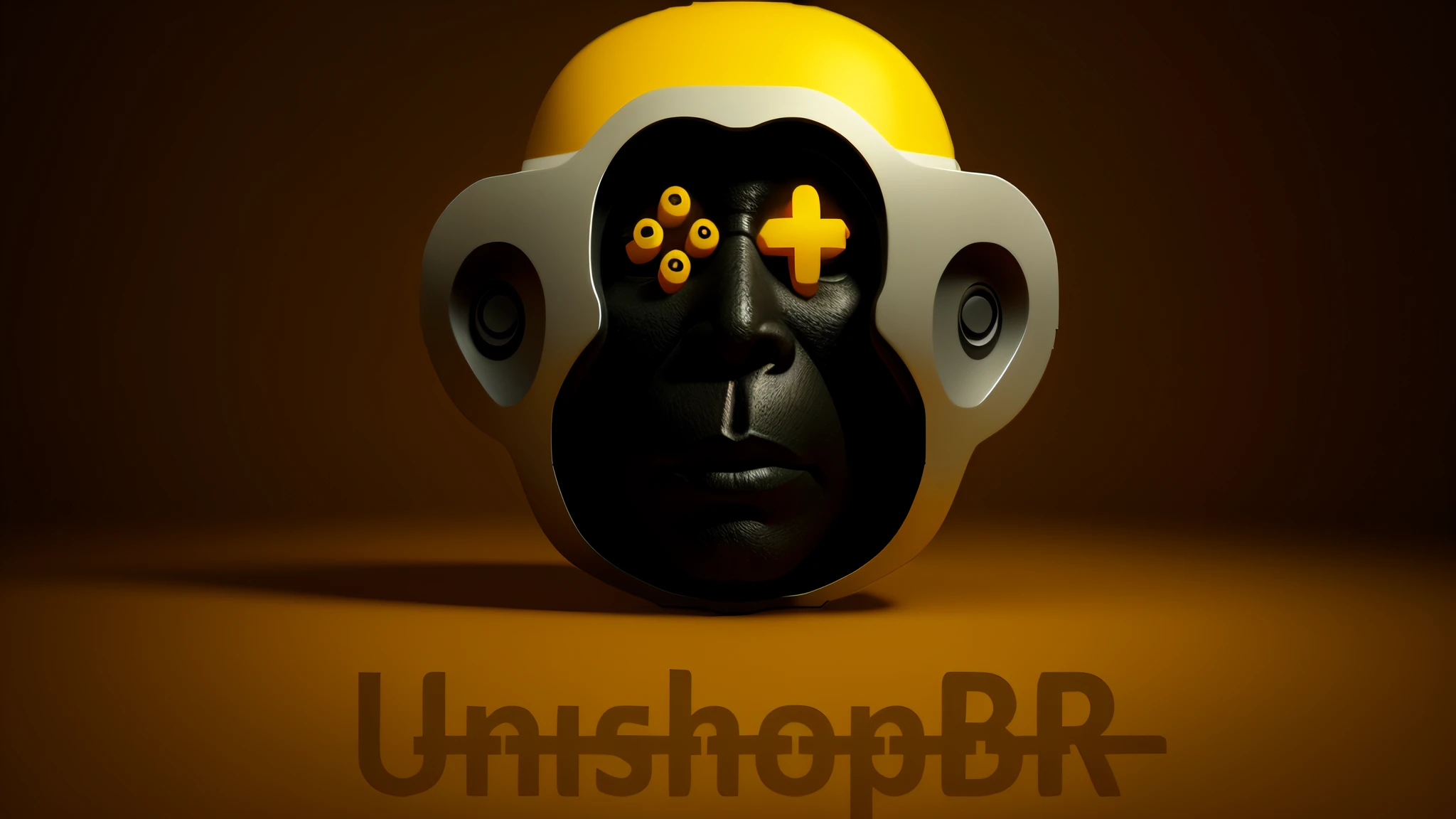 Nam Nap Close of Nama Monkey Head with Nam Yellow Face and Aznal, desborrar, na, FBX, PNG descompactado, 3 D 8 K, sem textnara, UE 4, unbiased render, UE4, Directed by: Simon Ushakov, 360º, photohopped, 8 mil 4 mil, 8k 4k, UnrealEngine, poser, Photoshop