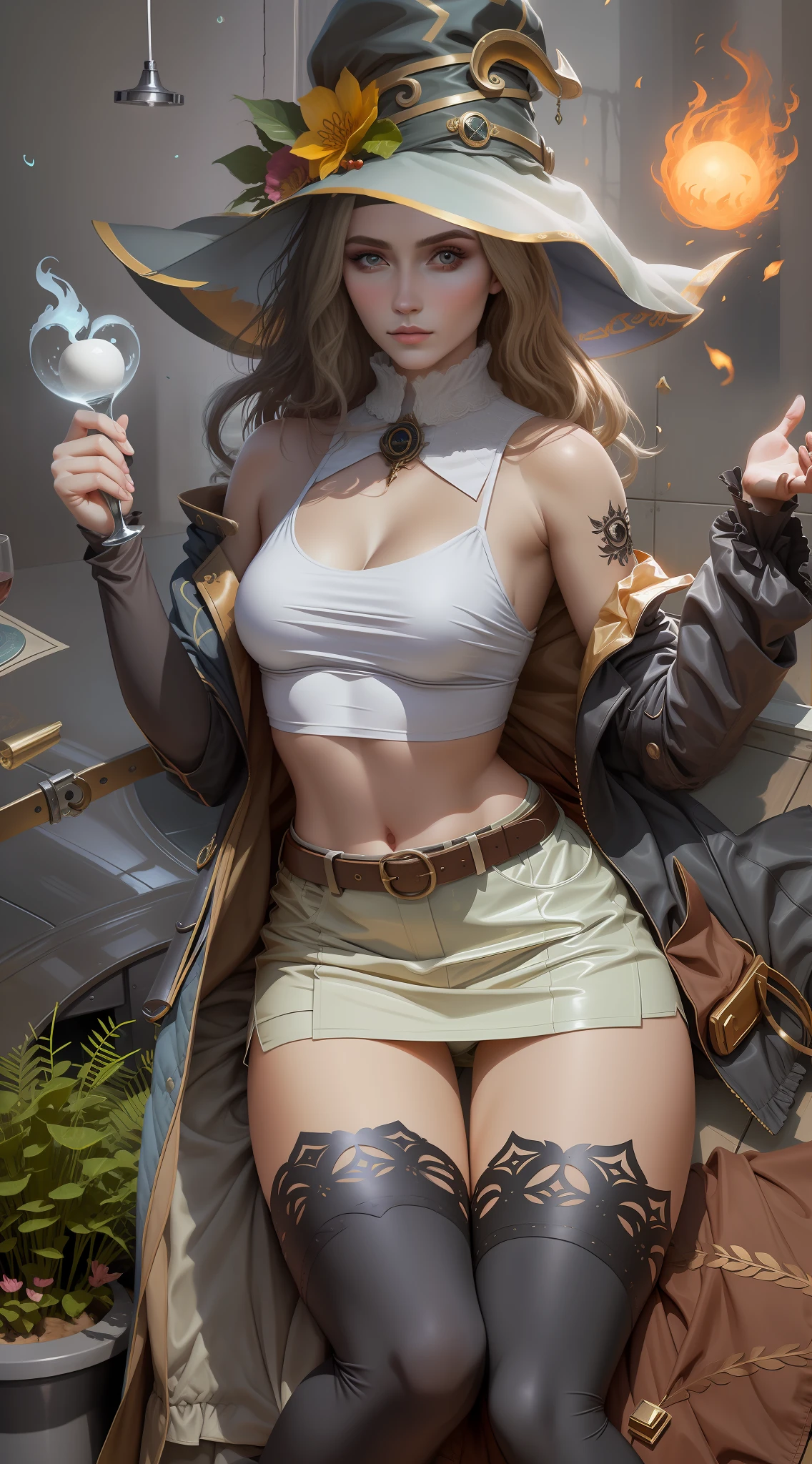 Beautuful Women、the witch、Russian beauties、22-year-old woman、Wearing a monocle、realisitic、