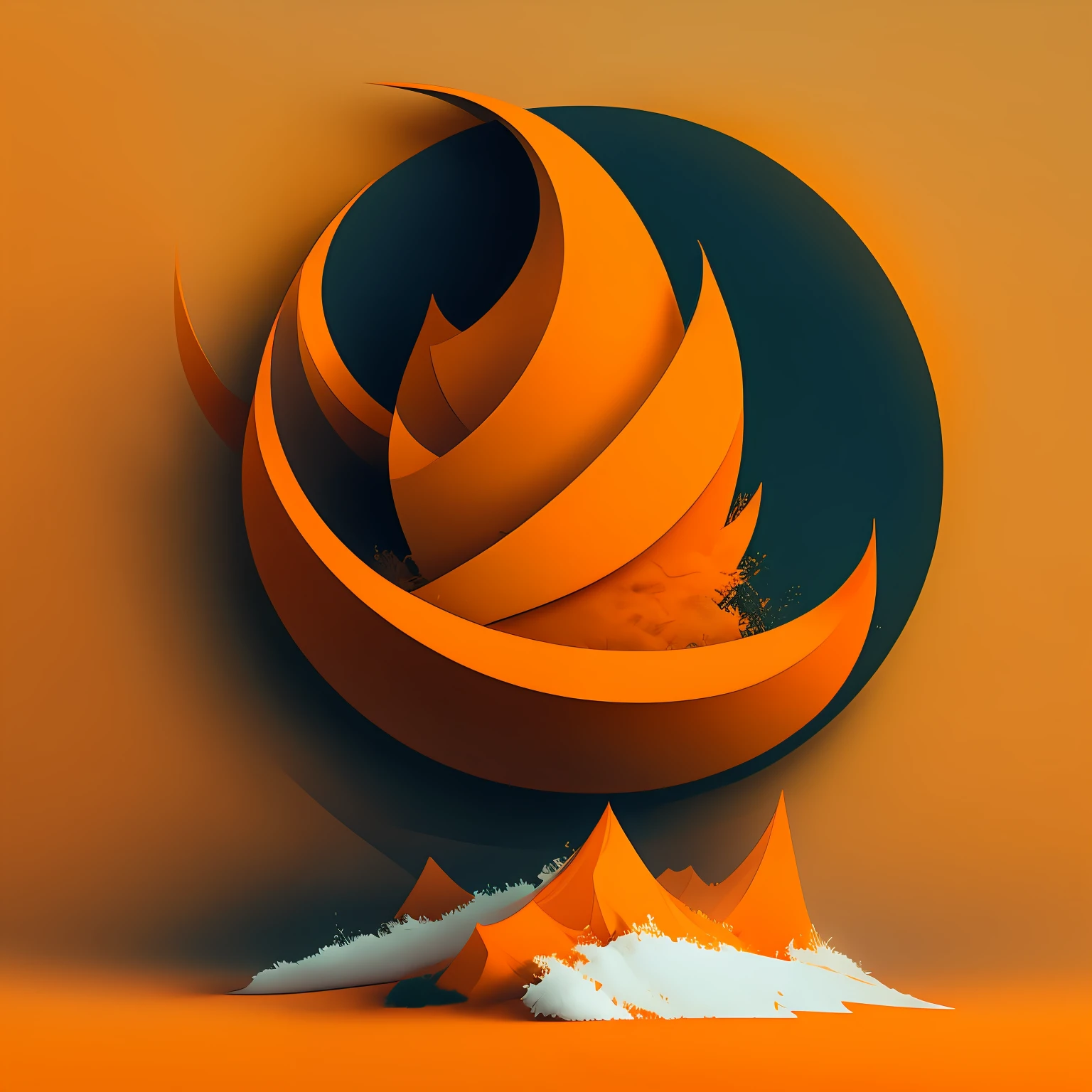 very minimalistic unique modern logo change your mind, use orange colors, use mind, isolated on background --v4 --auto