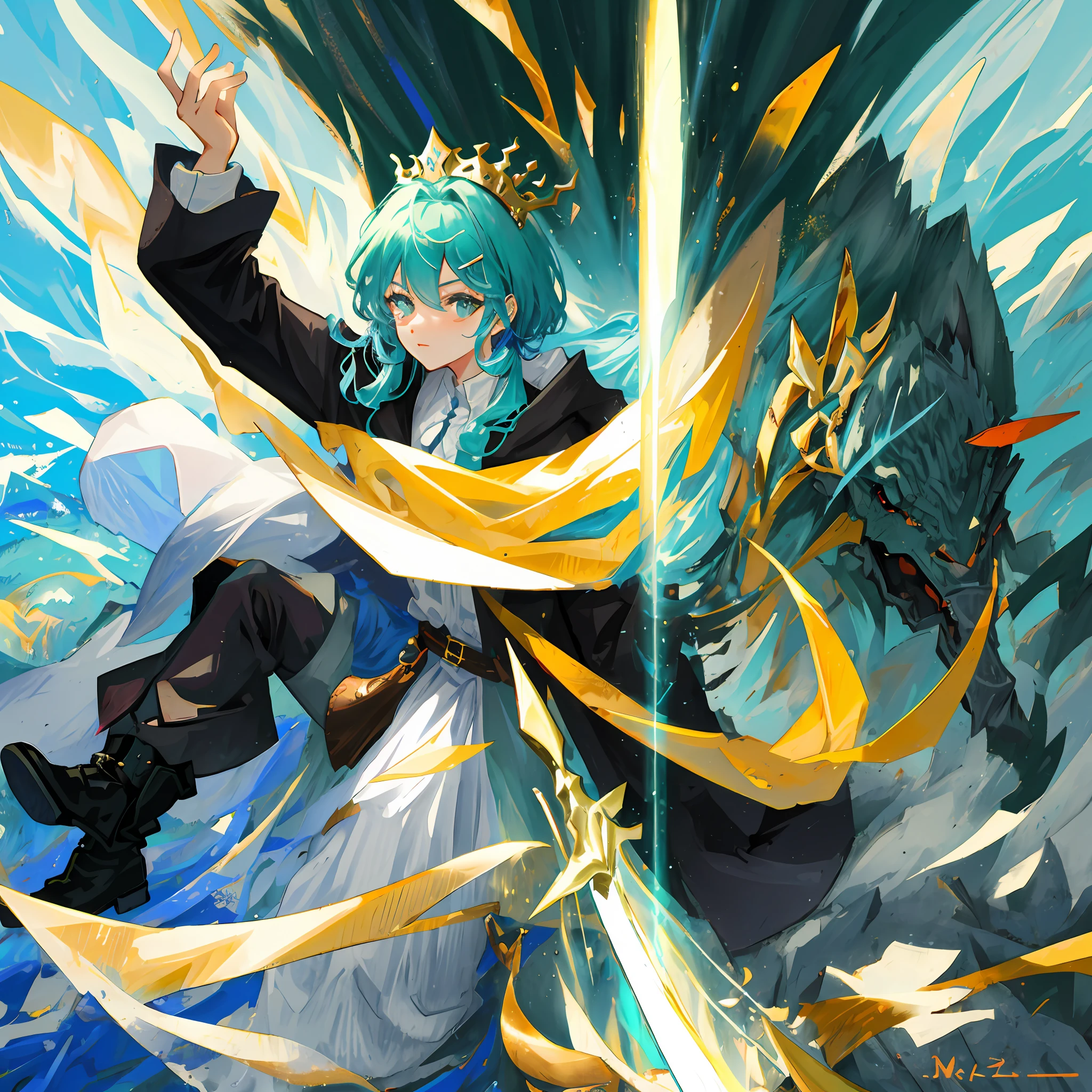 Kangong riding crowned sword blacksmith fanart