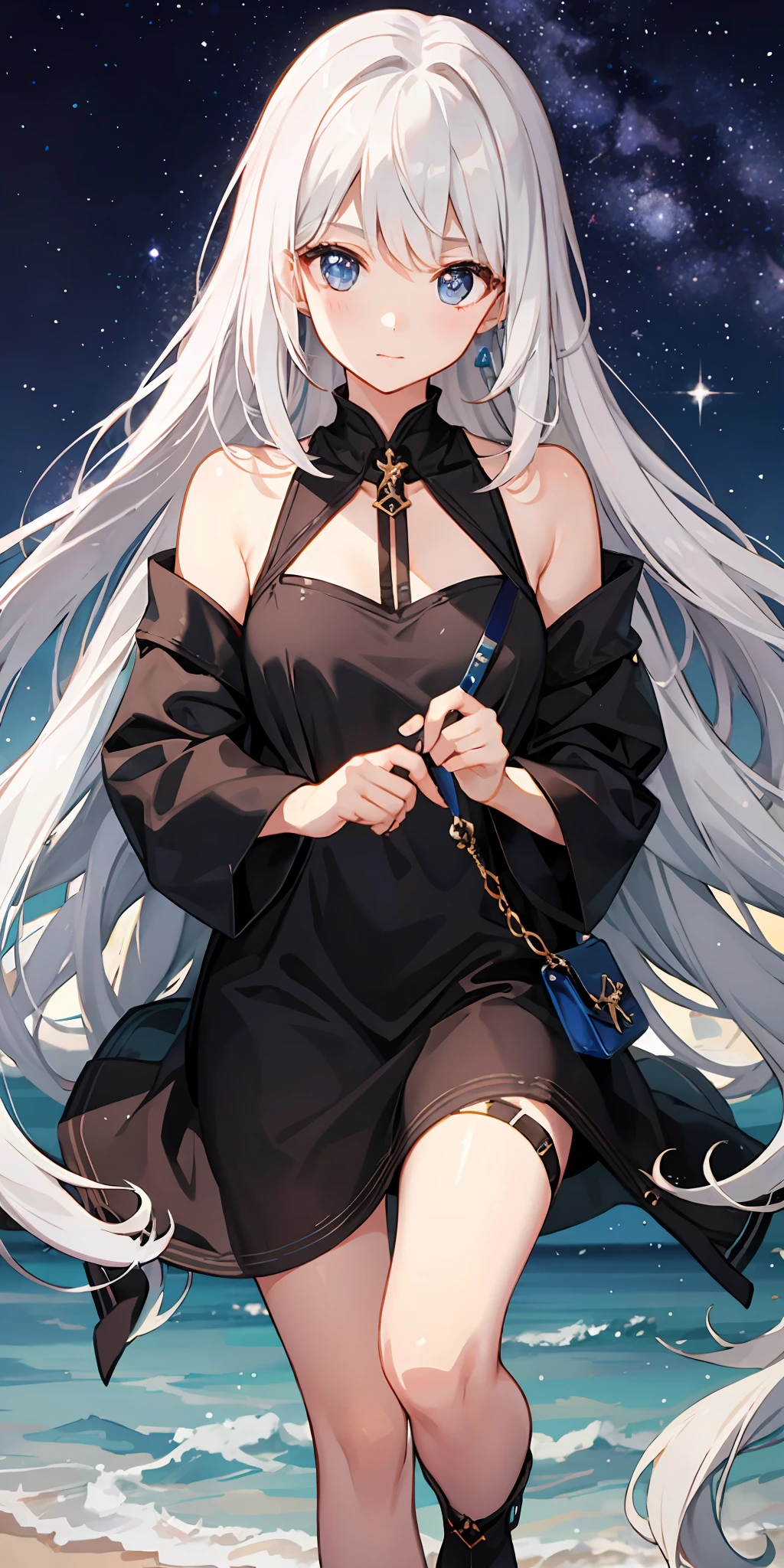 one girls、White hair、Galaxy、