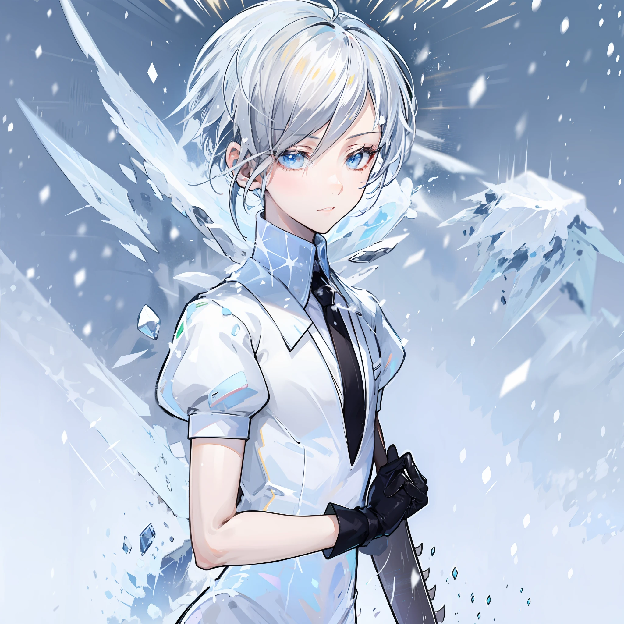 masutepiece, Fine detail, 4K, 8K, 12K, Solo, Solo, Pretty girl, Caucasian Woman, South Pole, Glass splattering, Winters, Snow