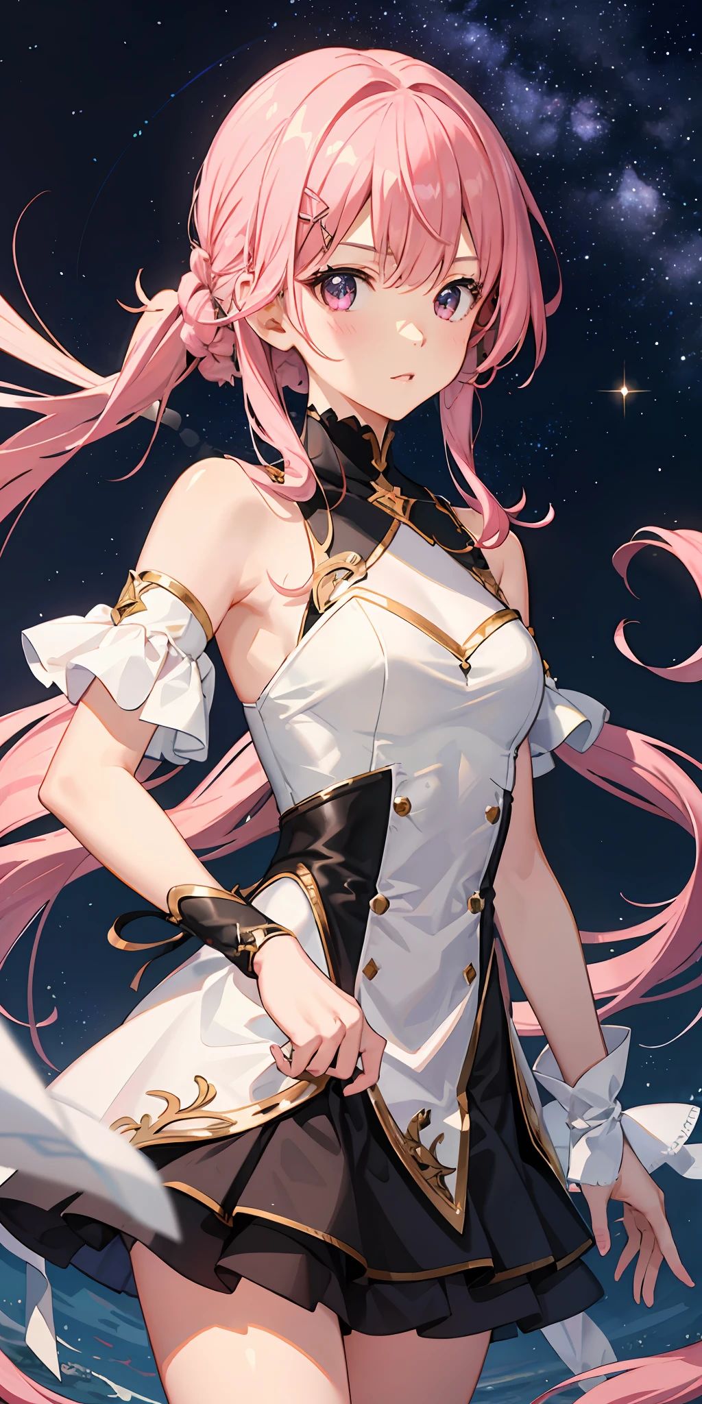 one girls、Pink longhair、Galaxy、kosmos、