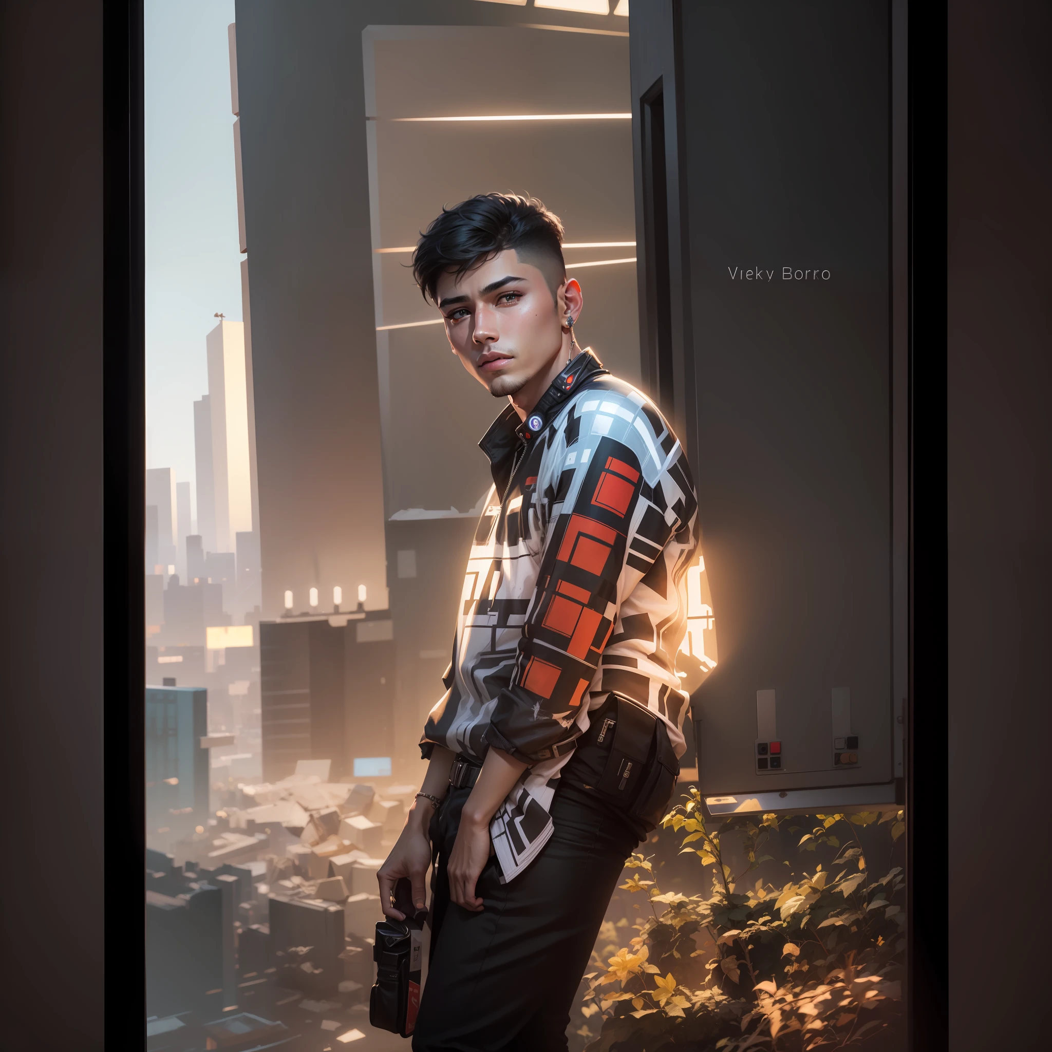 Change background cyberpunk handsome boy realistic face , altra realistic