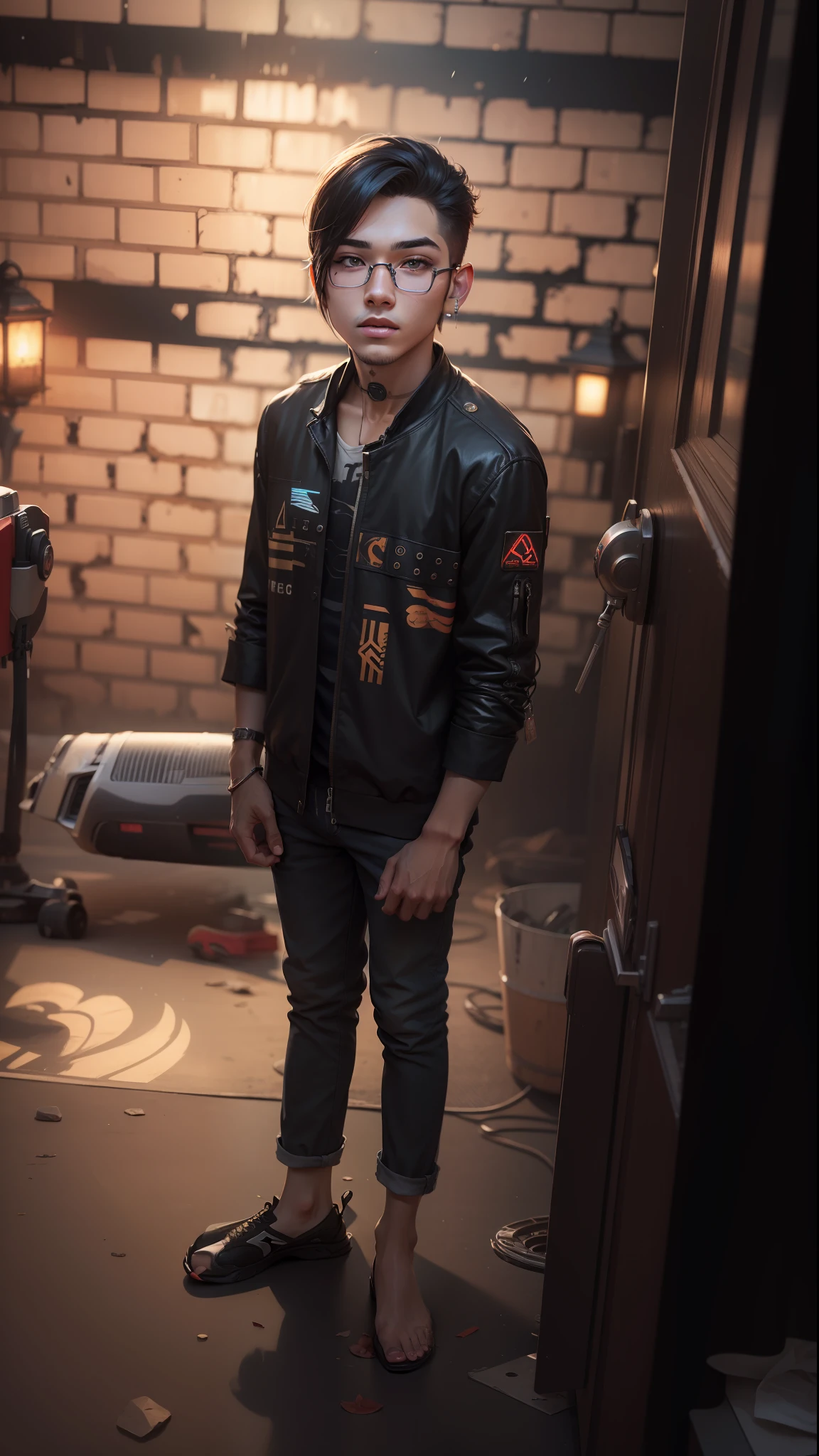 Change background cyberpunk handsome boy realistic face , altra realistic , heir style