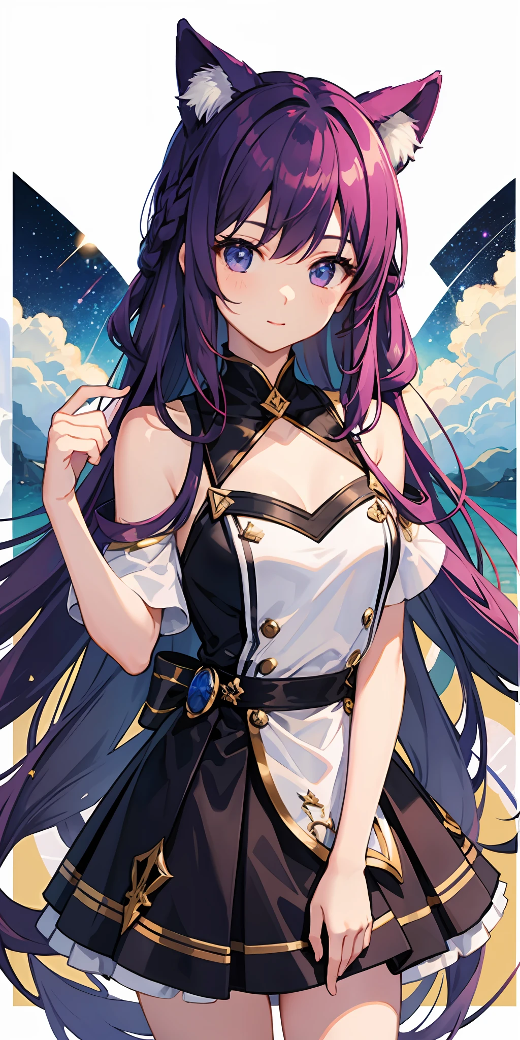 one girls、Pink longhair、Galaxy、kosmos、