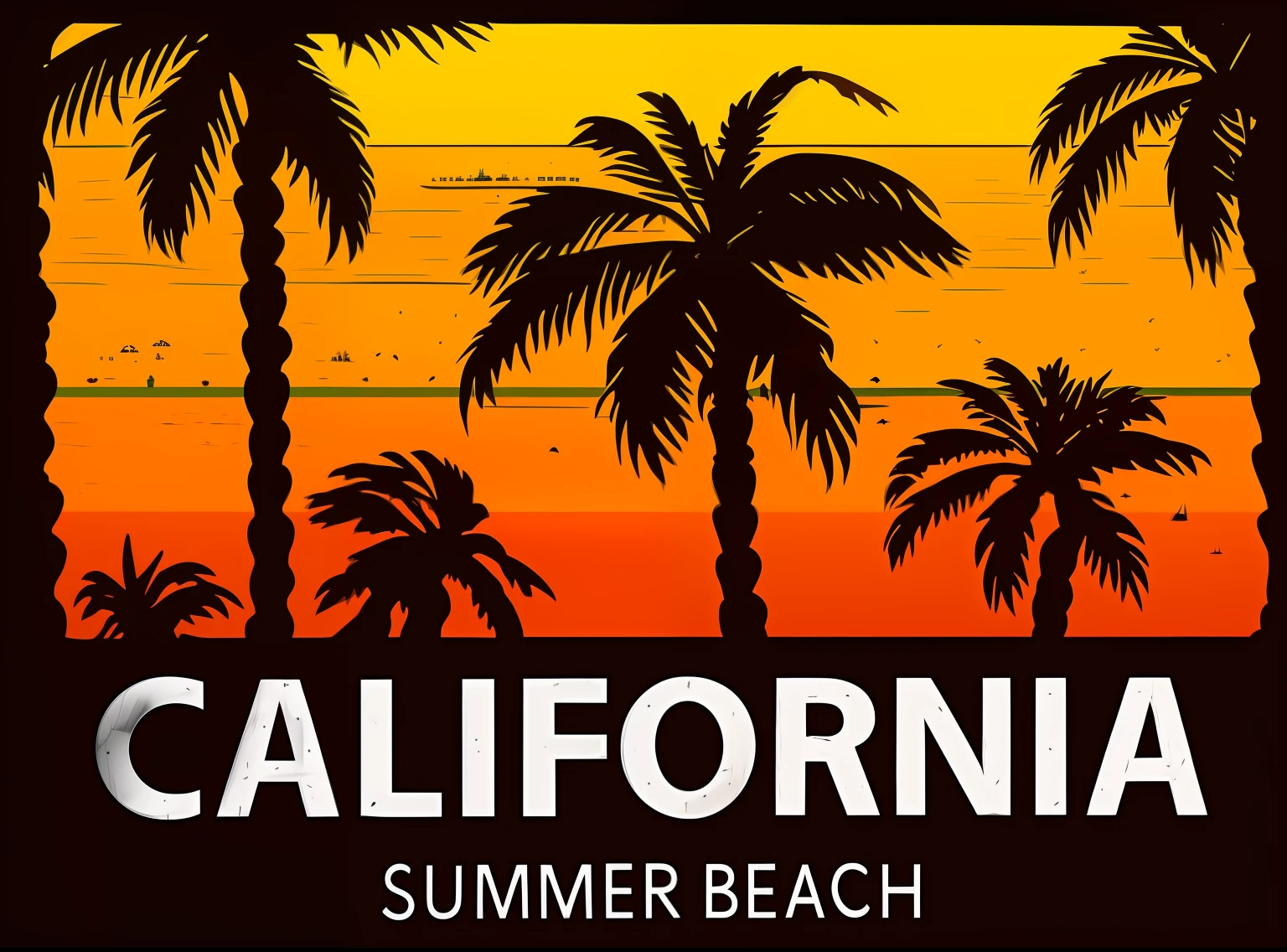 Close-up of palm trees,The background is sunset, southern california, california, long beach background, california;, Santa Monica Beach, This is Californiaization, ca, california coast, palm trees on the beach, los angeles ca, which shows a beach at sunset, los angelos, poster for ; Summer, Central California,8K分辨率