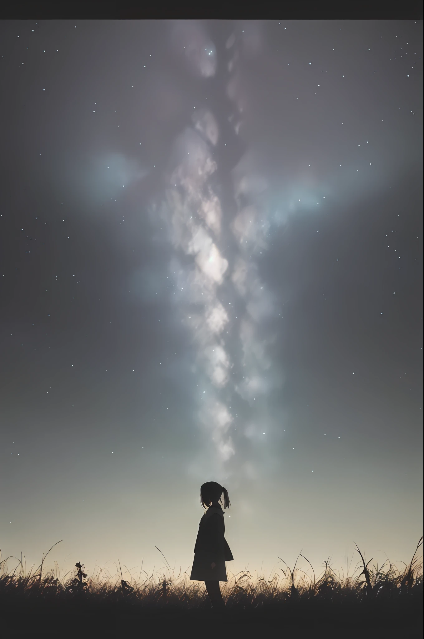 23
(Dark)(a very delicate and beautiful)、(Hand up)(a very delicate and beautiful)、（kosmos）（murky）silhuette、(Star chips)（Background Main）（mournful）(fluffy hair)、(dynamic ungle、portlate)、(Wander)、(Despressing)、Glowing snow-white skin、depth of fields、、、Untidy hair、(posterior view)、(silhuette)、shadowy、