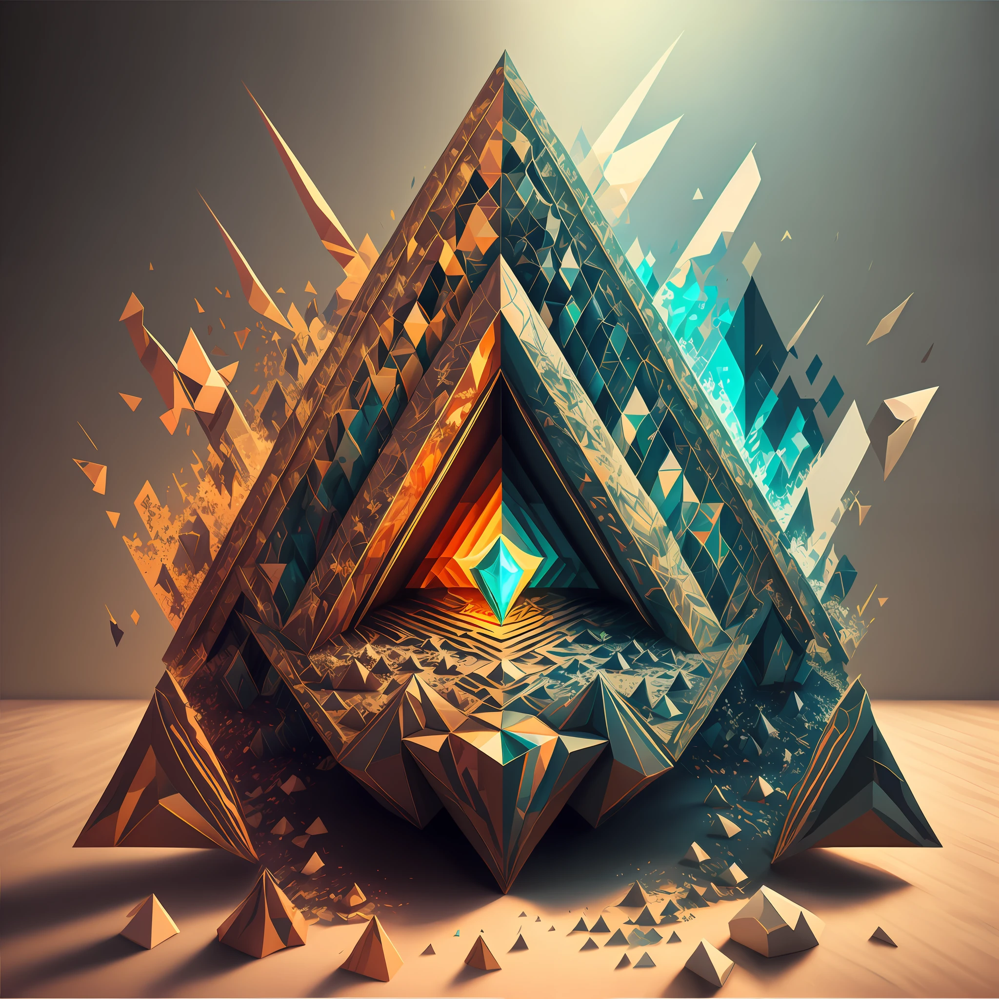Pintura neo ghotica com triangulos. Ultra realista, 8k, suprimir pixels. --auto