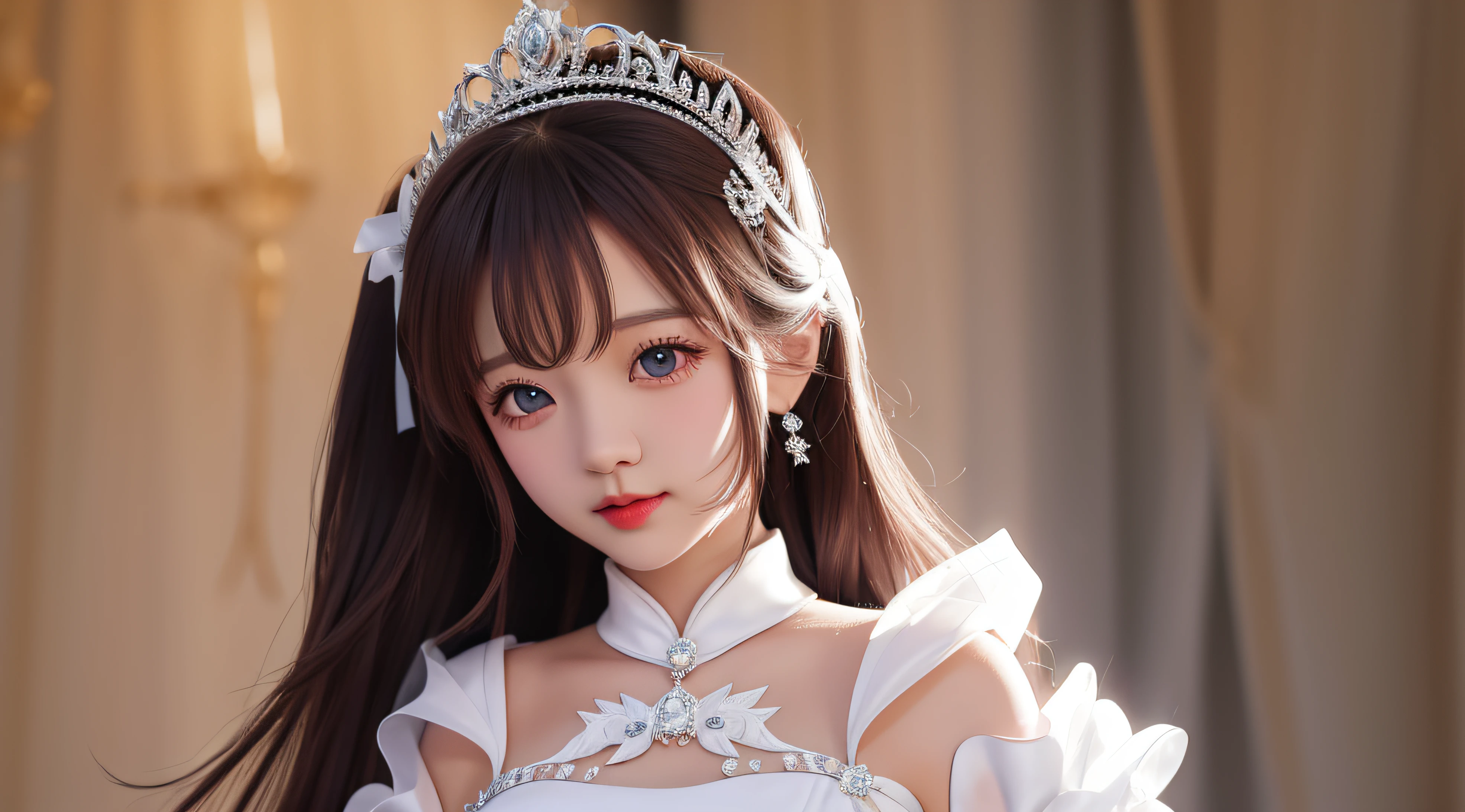 Simple tiara，White dress