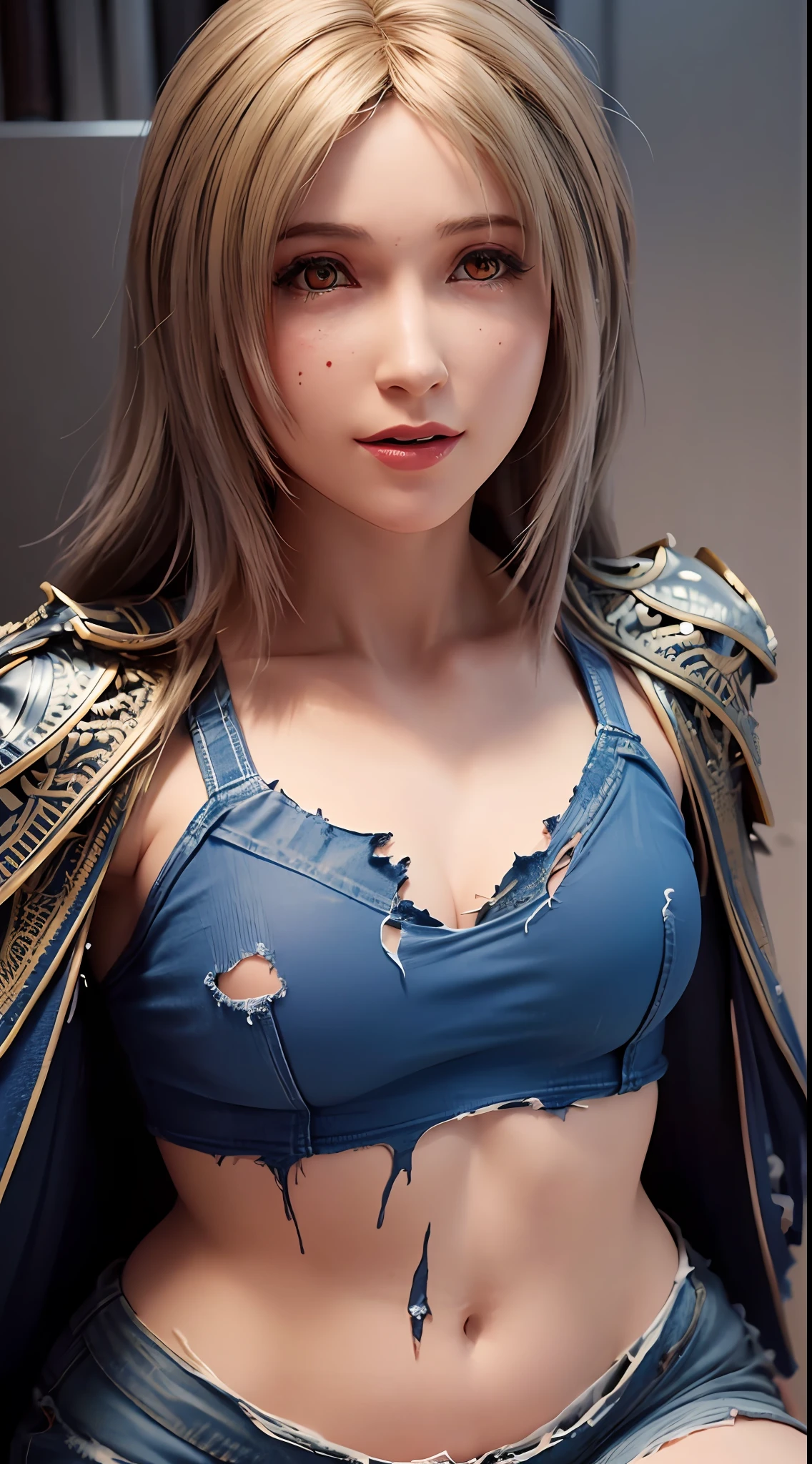 8k, best quality, real picture, intricate details, ultra-detailed, ultra highres, depth field,(photorealistic,realistic:1.2),masterpiece,photo of  european girl, supergirl, (bruise, dirty, torn clothes, revealing clothes, blood:1.3), blue eyes, blonde hair, long hair, ripped cape, ripped pantyhose, superhero, solo, sun, blue sky,
best quality, realistic, photorealistic, (intricate details:1.2), (delicate detailed), (cinematic light), clear line, sharp focus, realistic face, detailed face,
unity 8k wallpaper, ultra high res, (photorealistic:1.4), looking at viewer