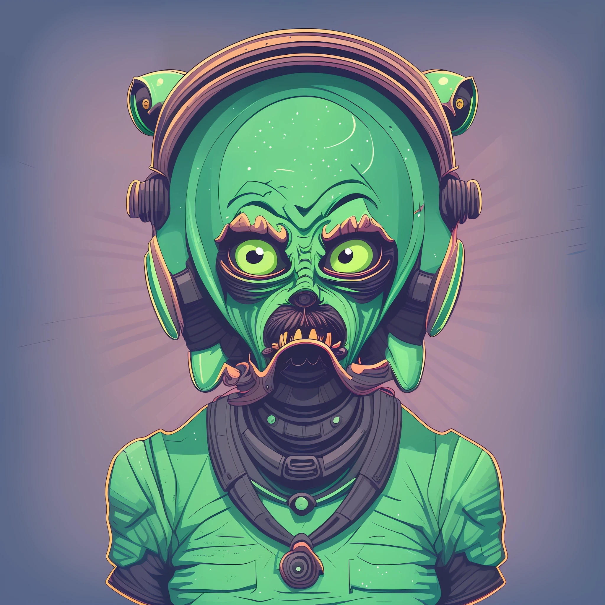 a neon green-colored alien 👽, with a funny mocking expression on it’s face, sticking it’s tongue 👅 out, (((flat vector art))), (T-SHIRT DESIGN), colorful, ((ready to print)), (fantasy), (detailed), dark magic, fantasy art, Adobe Illustrator