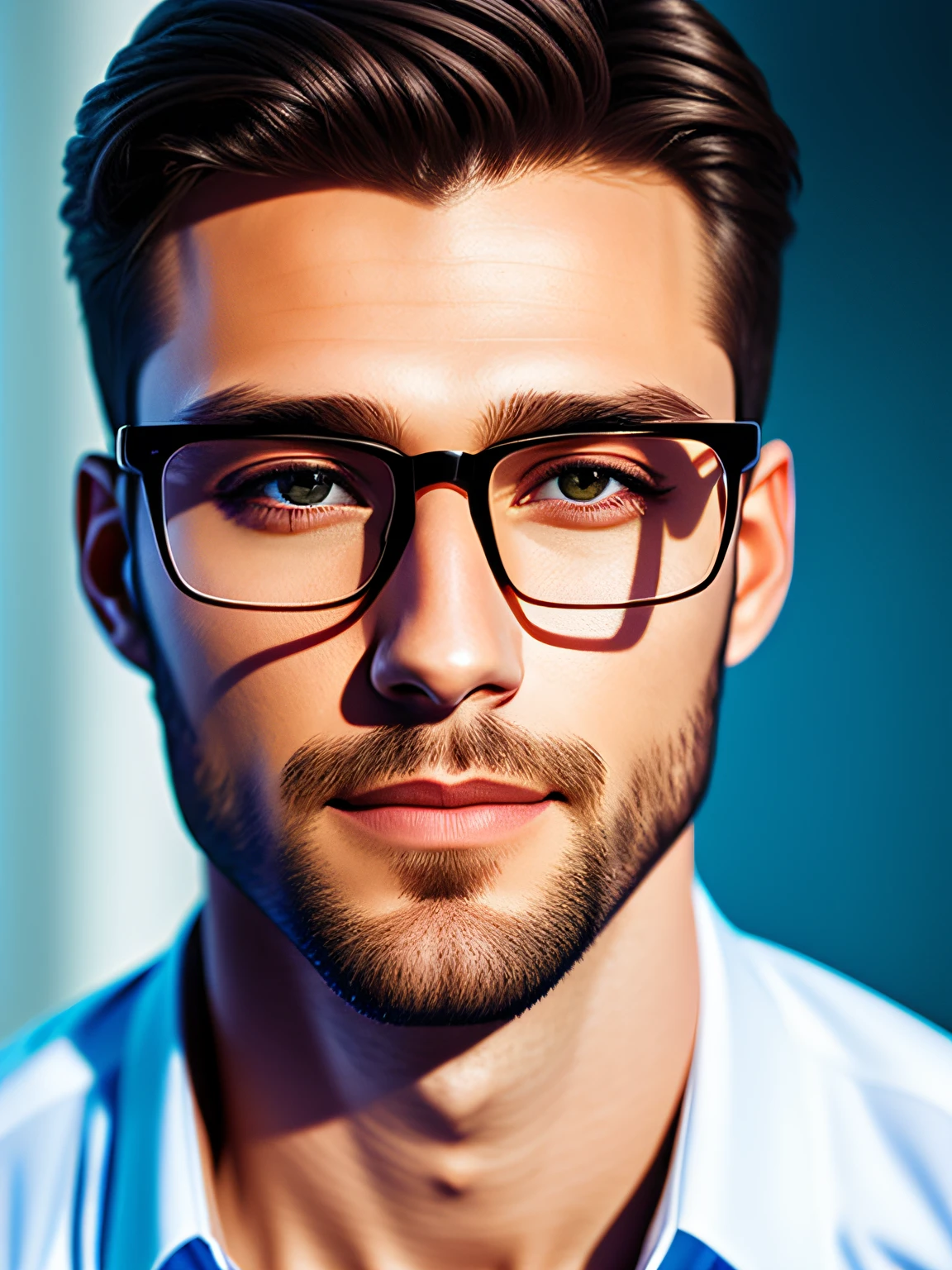 Glasses handsome,photorealestic