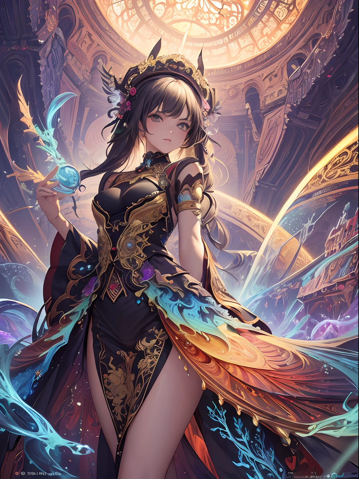 (masterpiece, top quality, best quality, official art, beautiful and aesthetic:1.2), (1girl), extreme detailed,(fractal art:1.3),colorful,highest detailed --auto