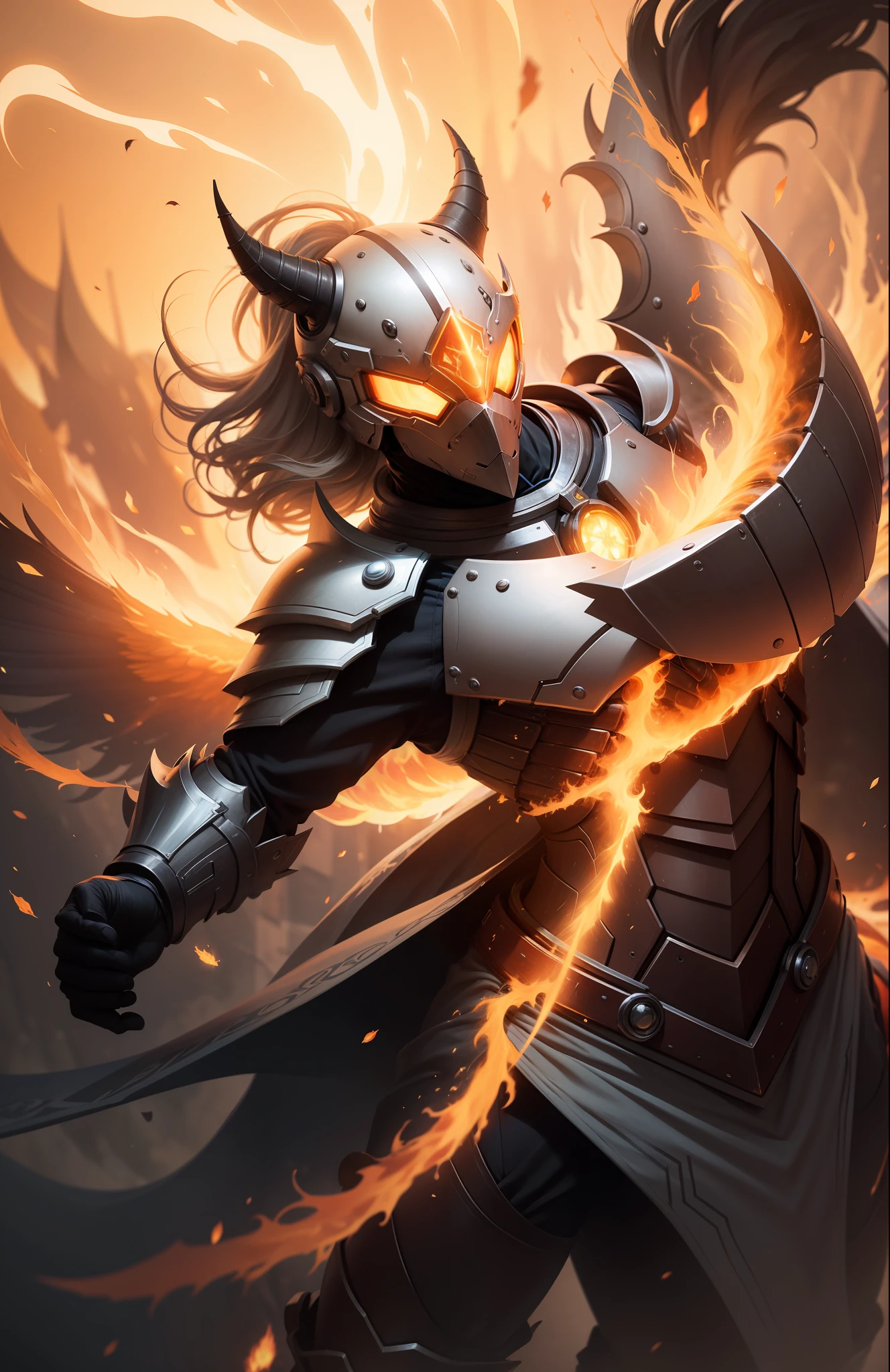 Uniforme: Uma armadura dourada e reluzente, designed with patterns reminiscent of dancing flames. As he channels his power, a armadura brilha intensamente.
allure: Cabelos loiros e olhos dourados que brilham como o sol quando usa seus poderes. Possui uma aura luminosa ao seu redor.
Physical Type: Imponente e musculoso, with an imposing posture that radiates confidence.
Habilidades: Ele pode absorver e manipular a energia solar, canalizando-a em raios poderosos, protective shields and even creating devastating sunflares against your enemies.
Poder: Photokinesis - Ability to control solar energy and turn it into powerful attacks.