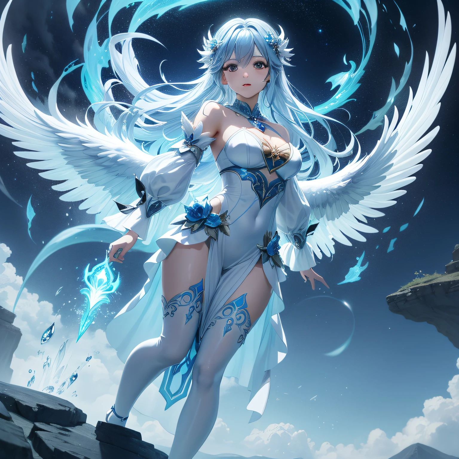 Air Elemental Keywords：

Air Spirit
Controlling the Wind and Storms
Intangible existence
Free spirit
Connection with nature
Vitality and intelligence
One of the Four Elements
Mystical beings
Fantastic creatures
Embodying the power of nature　personification　femele　hposing Gravure Idol　a beauty girl　Mystical　Fictional creatures　chimera
